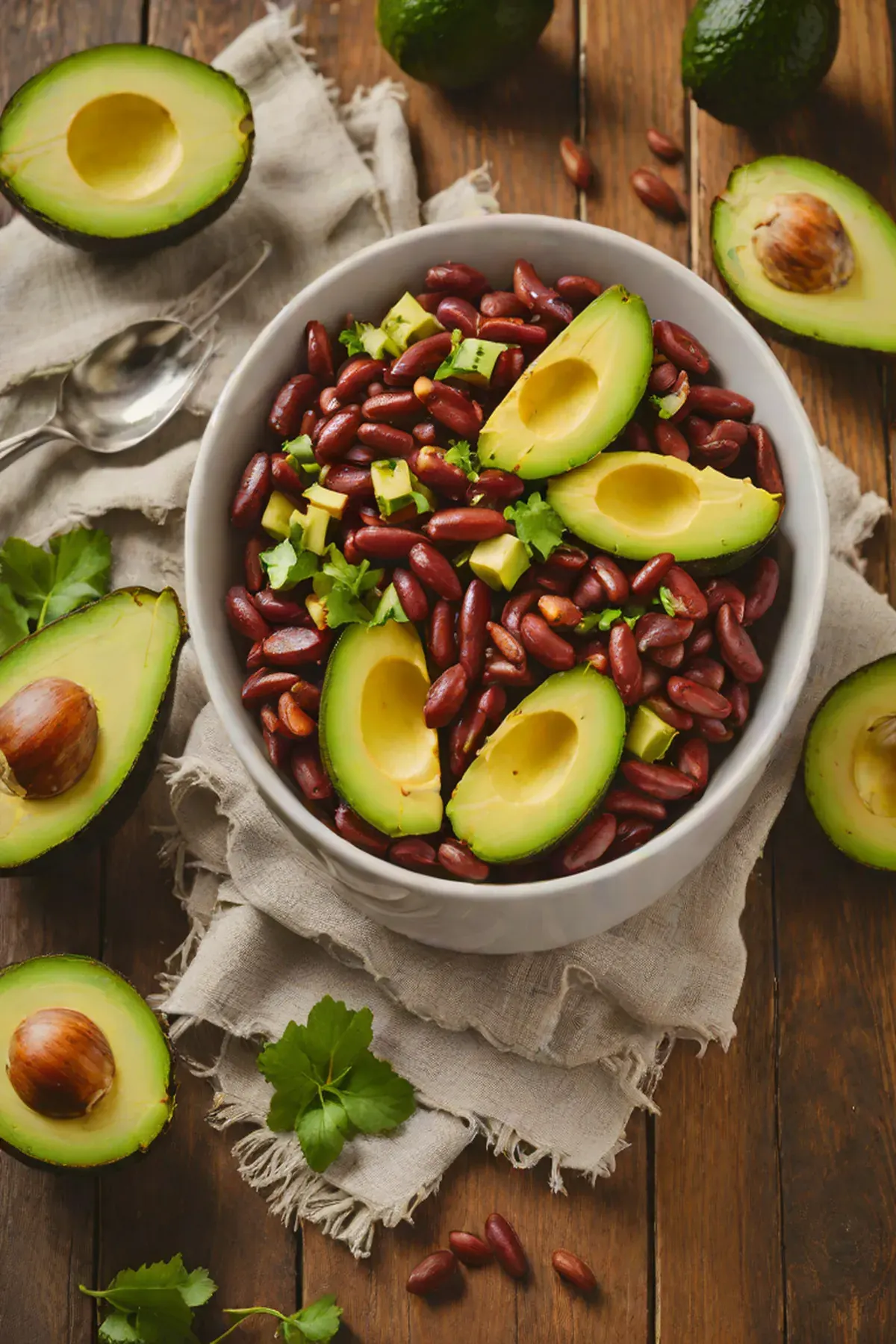 Roasted Kidney Beans with Avocado