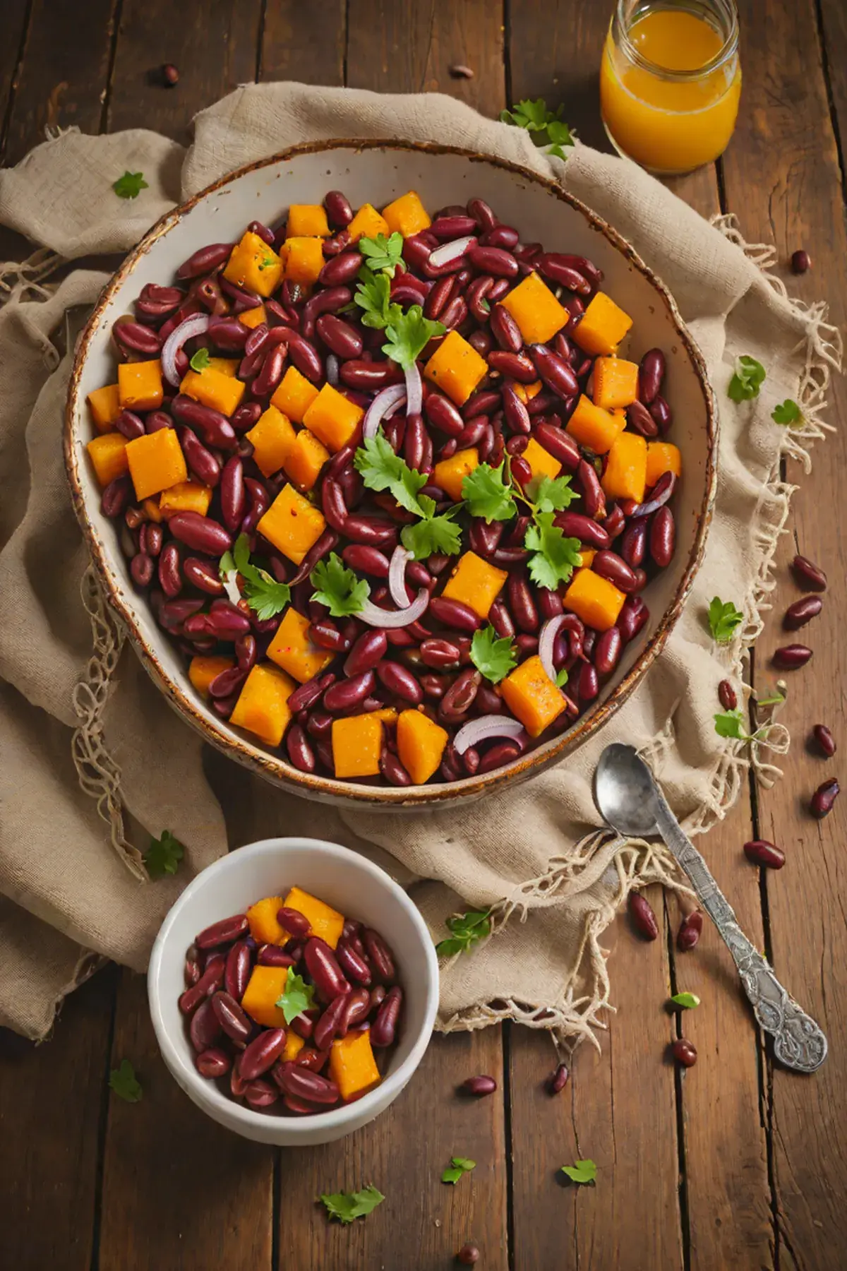 Roasted Kidney Beans with Butternut Squash