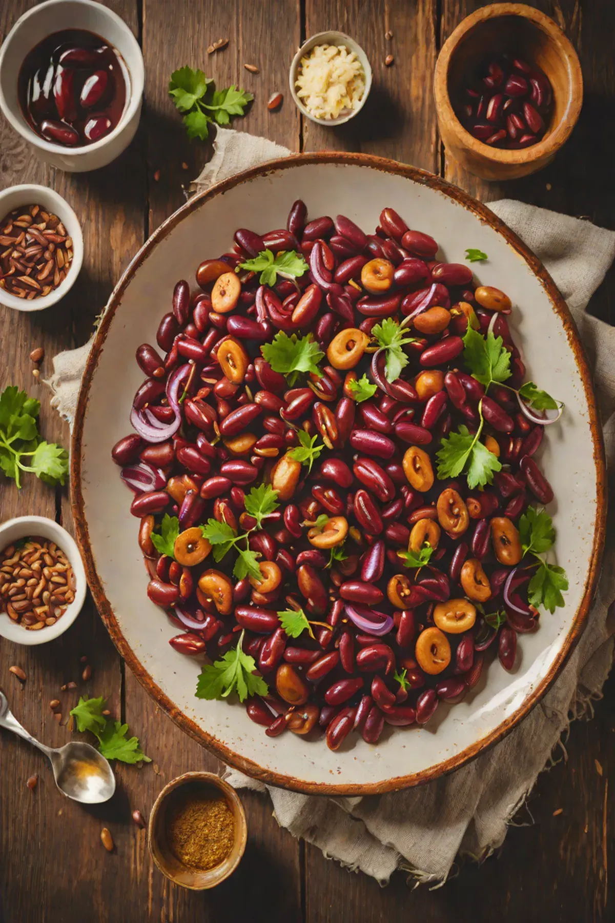 Roasted Kidney Beans with Cassava