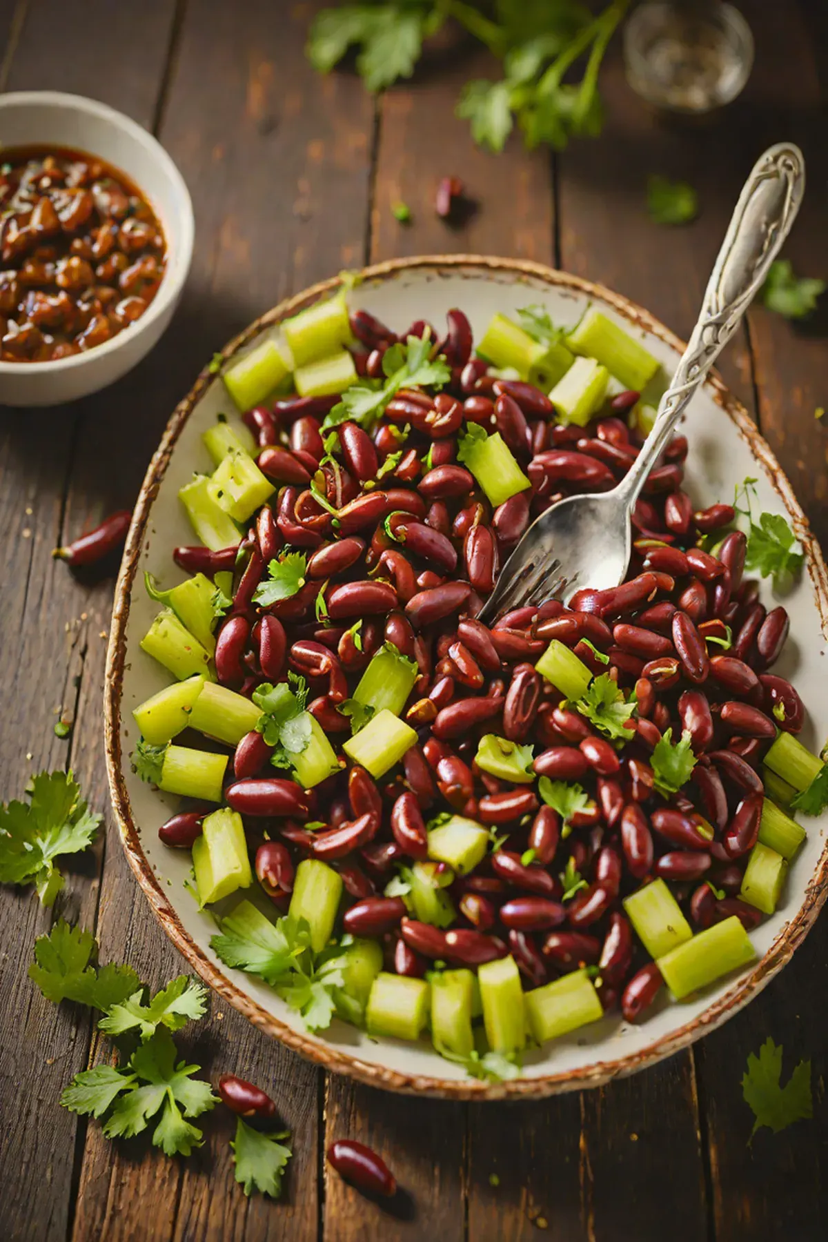 Roasted Kidney Beans with Celery