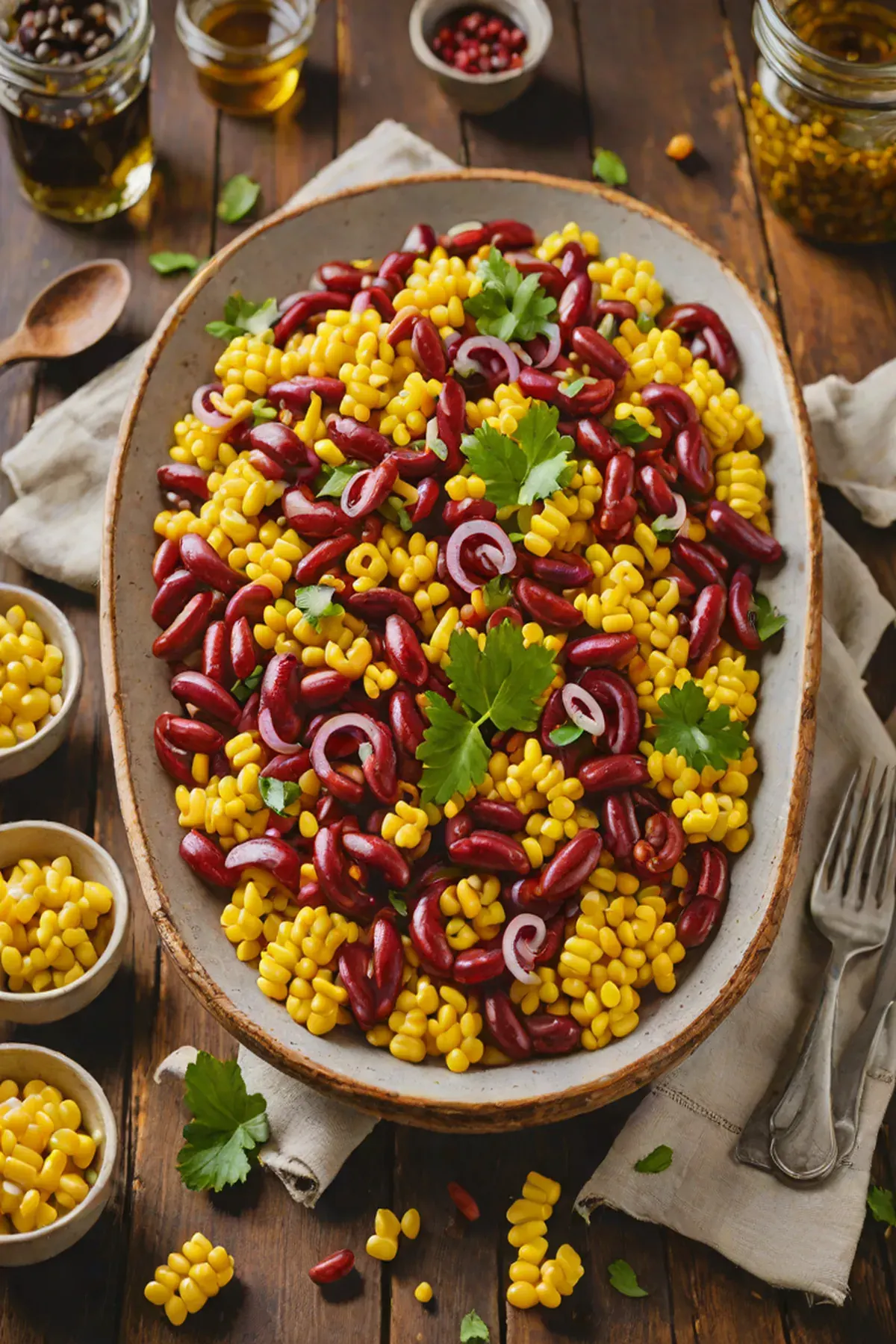 Roasted Kidney Beans with Corn
