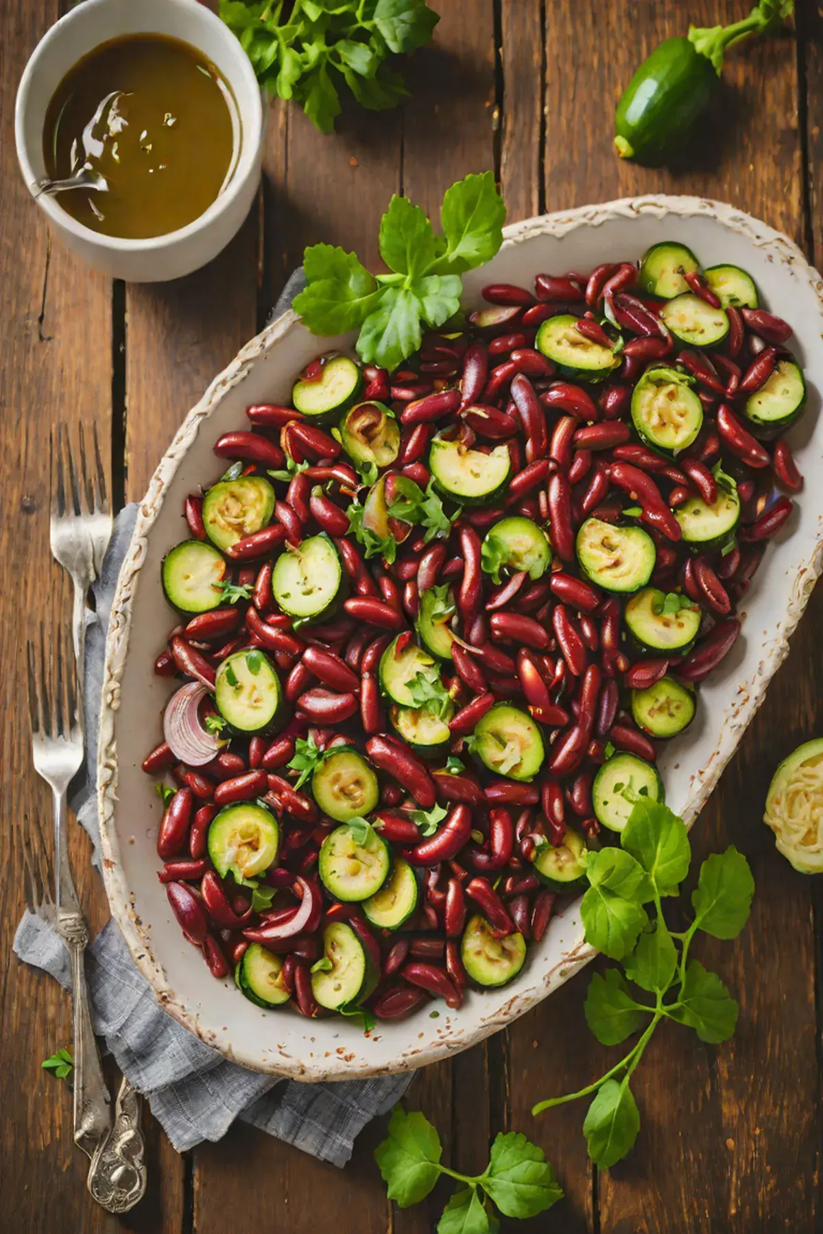 Roasted Kidney Beans with Courgette