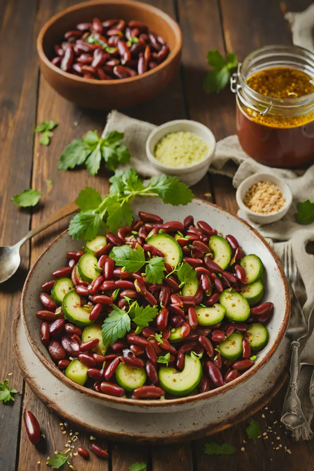 Roasted Kidney Beans with Cucumber