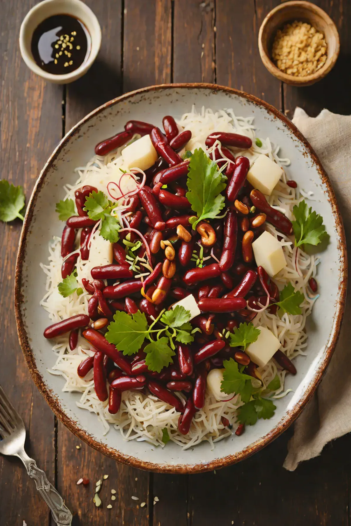 Roasted Kidney Beans with Daikon