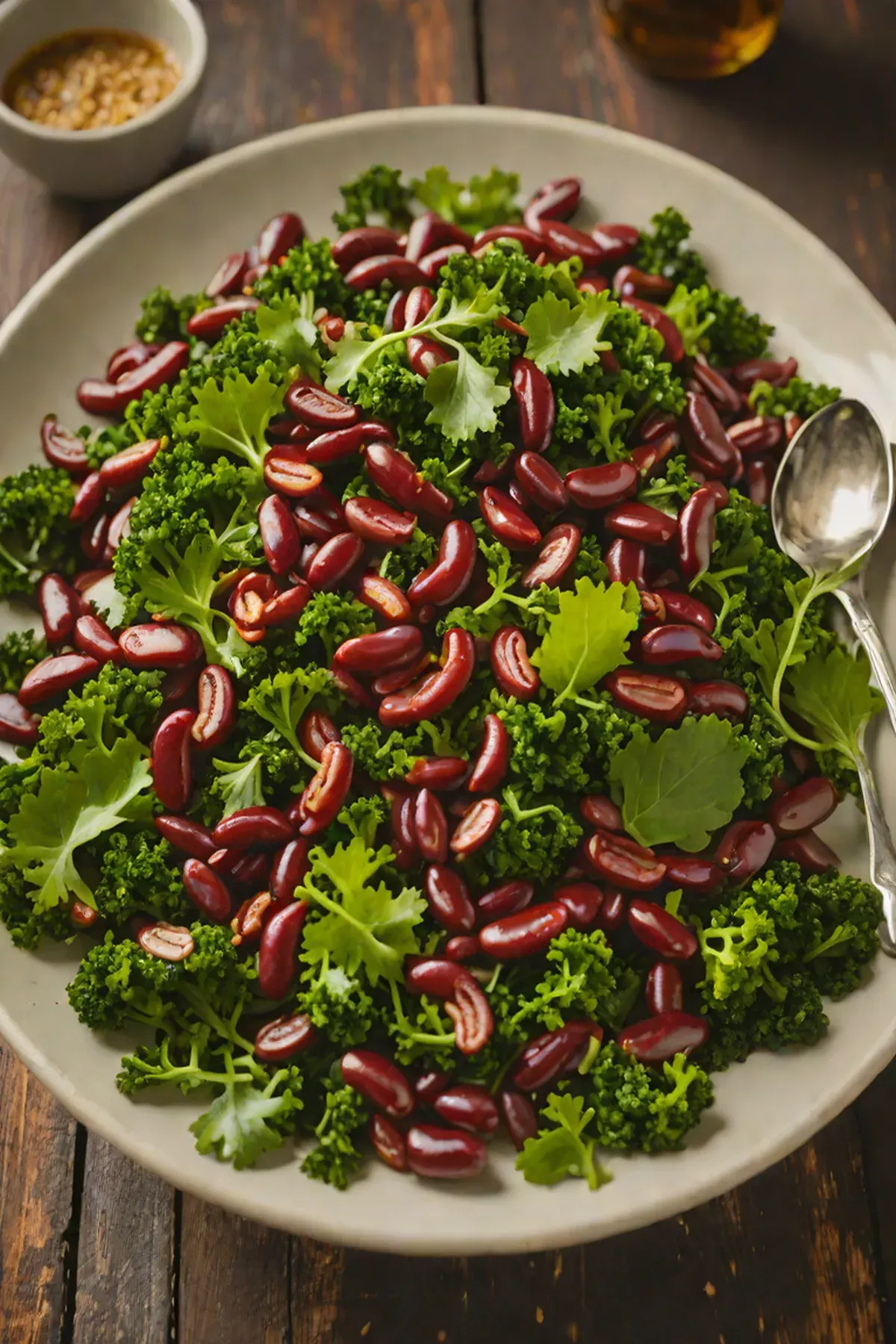 Roasted Kidney Beans with Kale