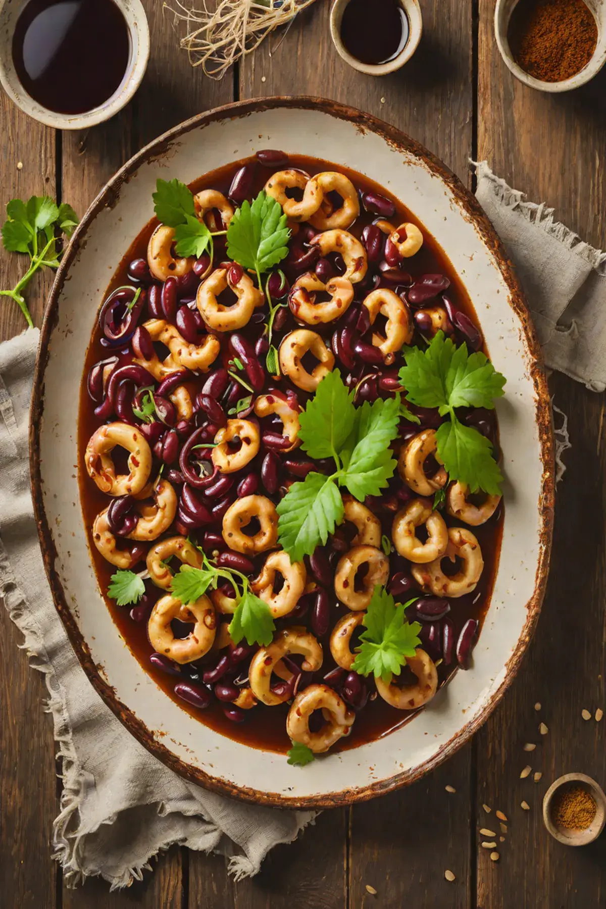 Roasted Kidney Beans with Lotus Root