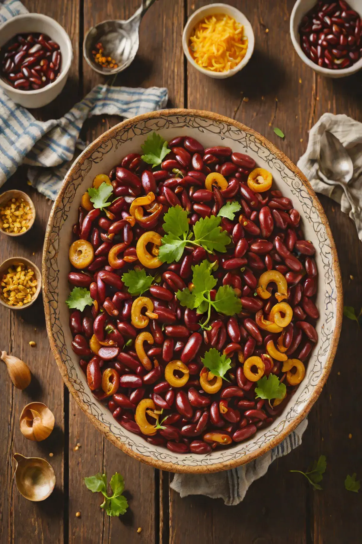 Roasted Kidney Beans with Onion