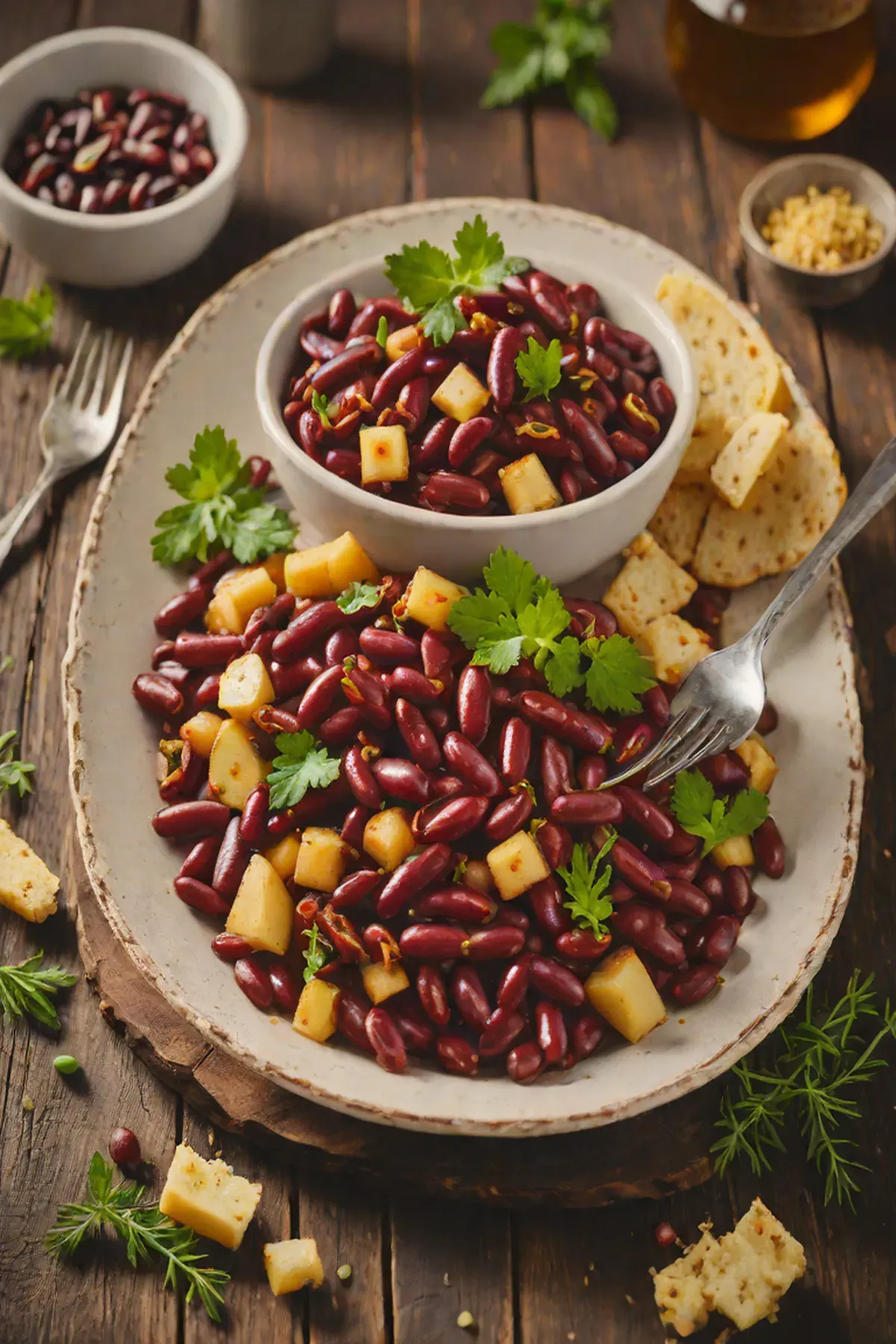 Roasted Kidney Beans with Parsnip
