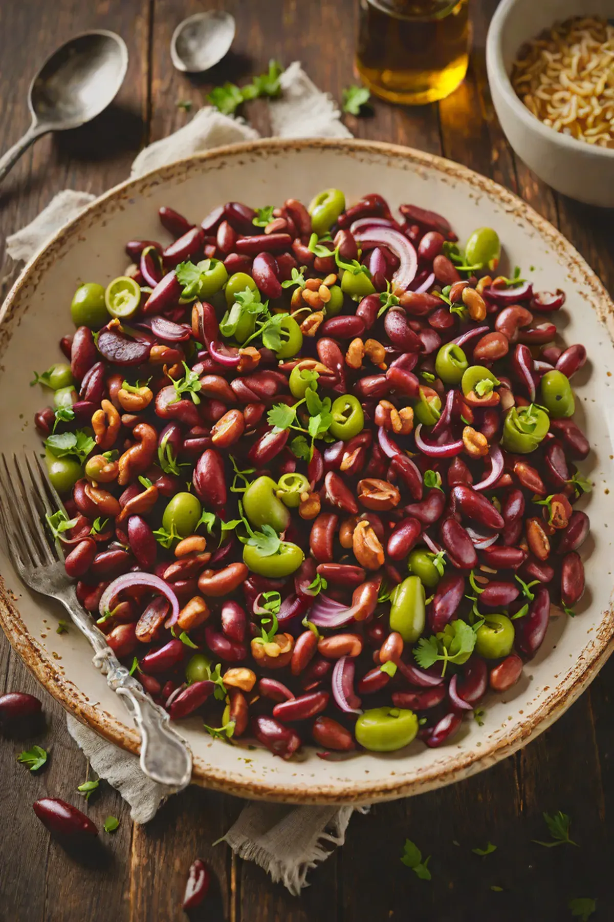 Roasted Kidney Beans with Pea