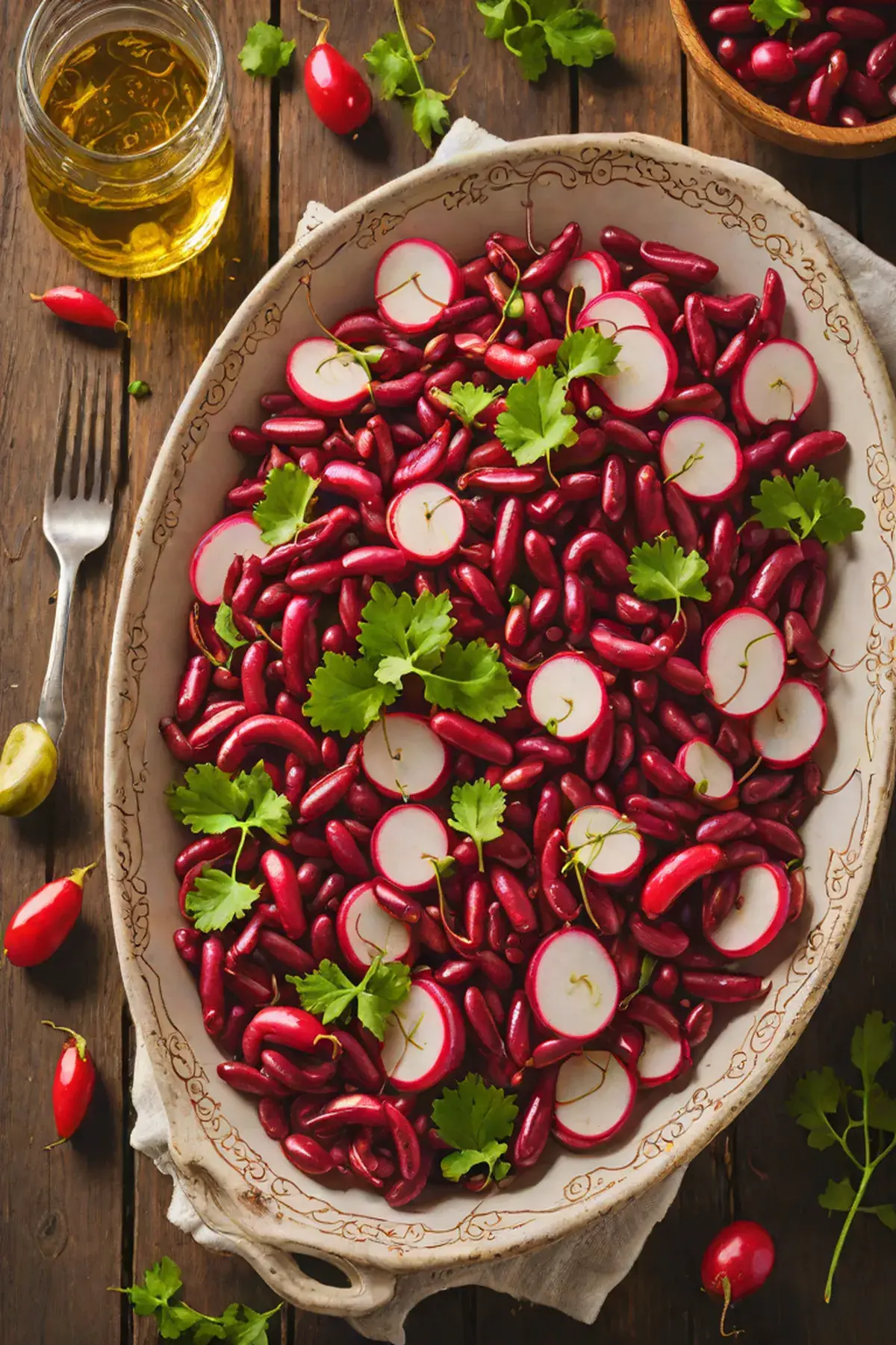 Roasted Kidney Beans with Radish