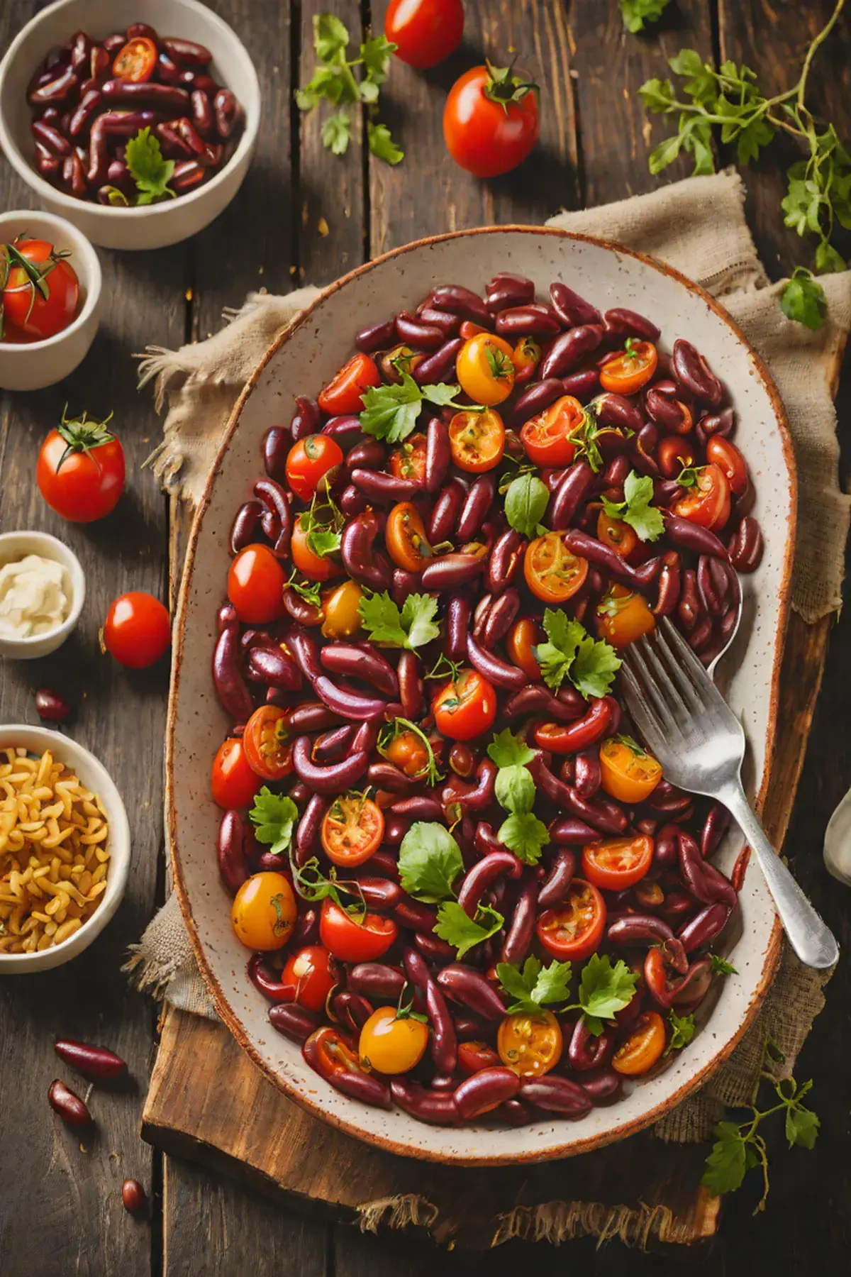 Roasted Kidney Beans with Tomato