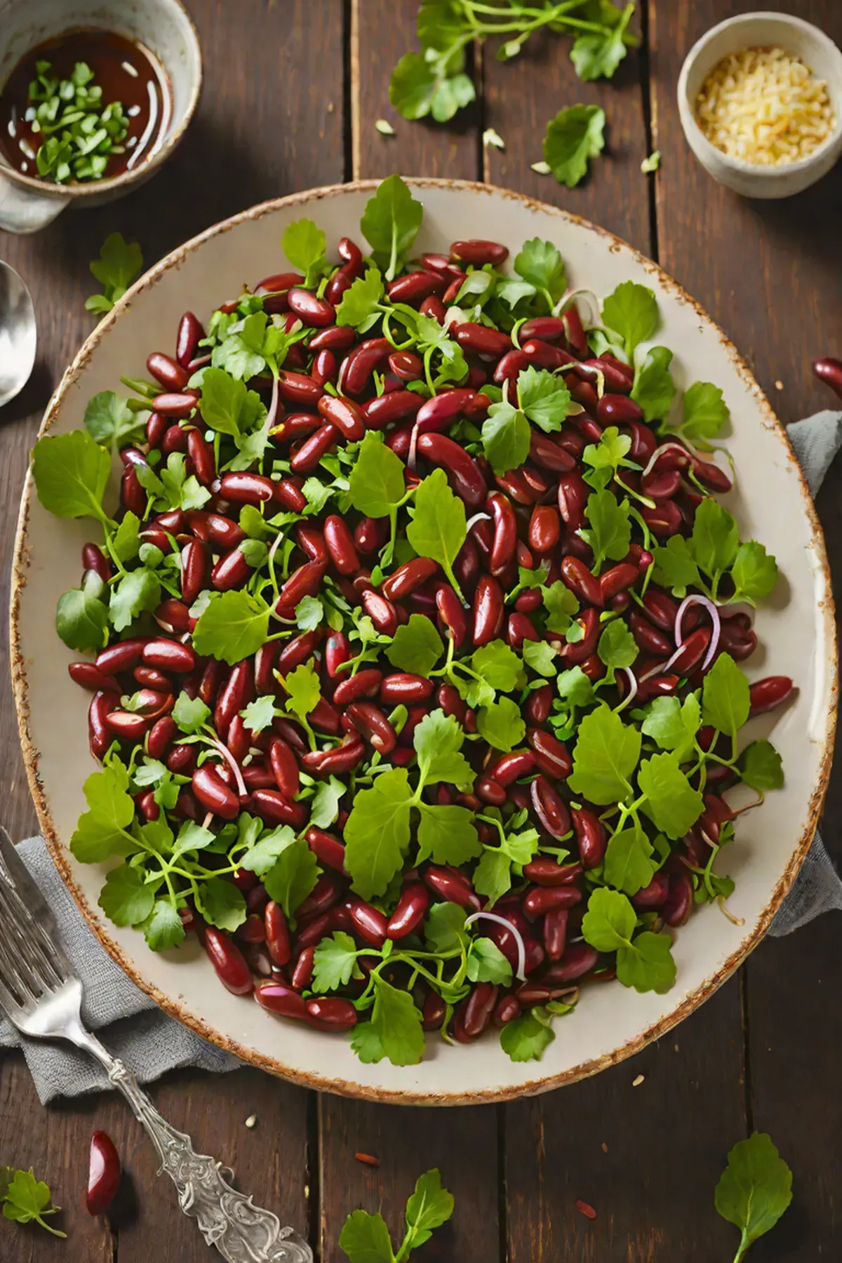 Roasted Kidney Beans with Watercress