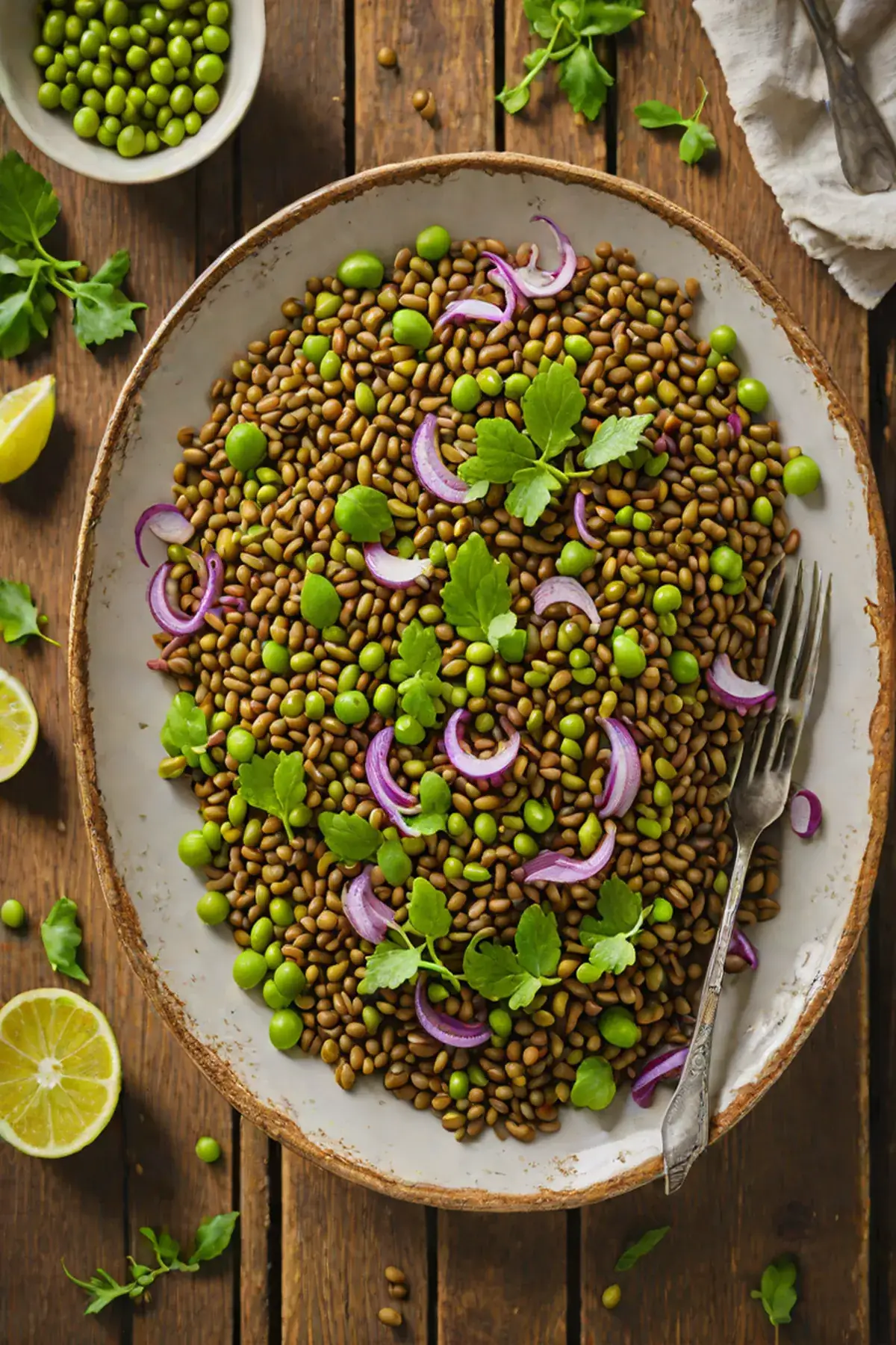 Roasted Lentils with Pea