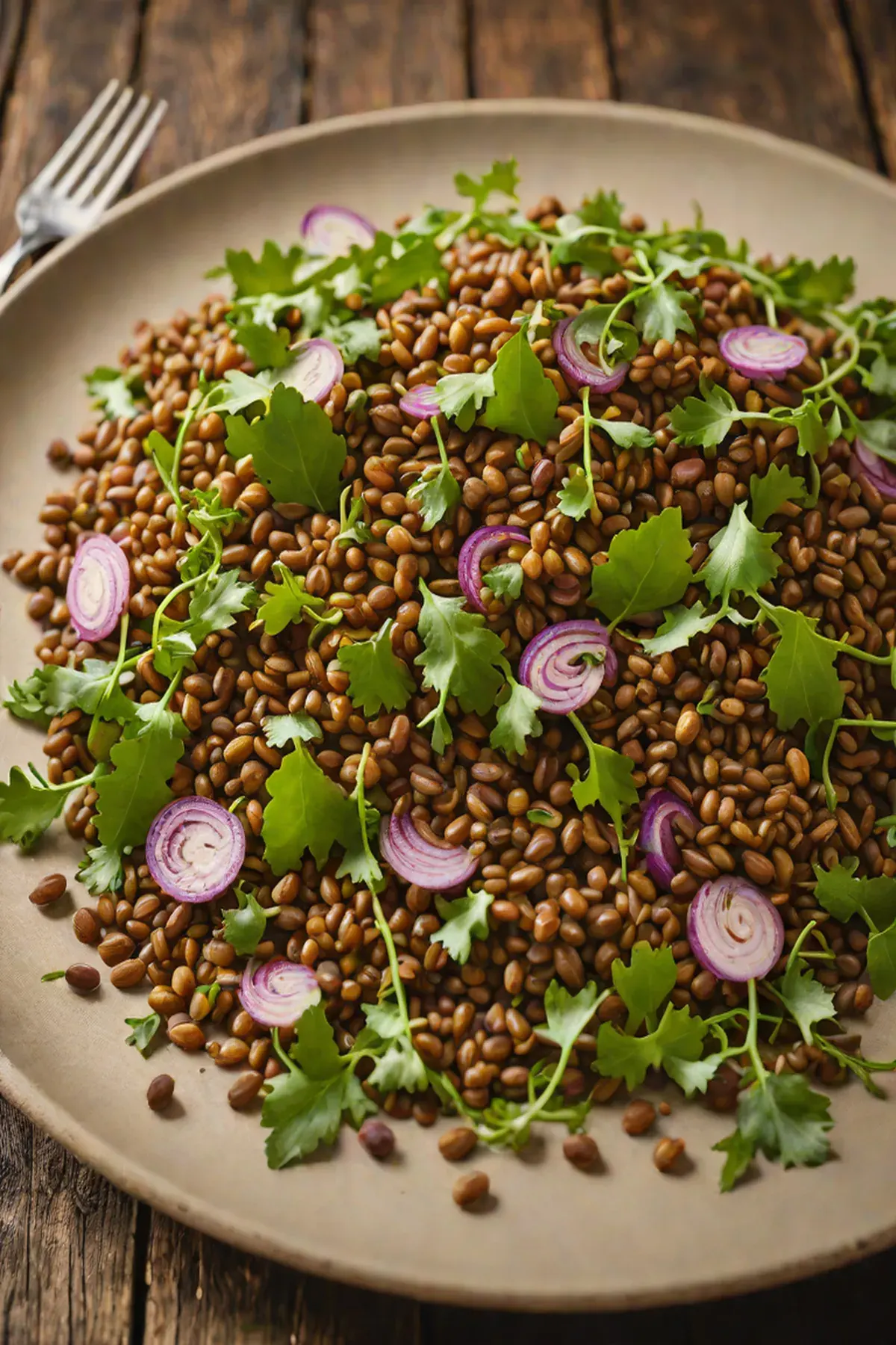 Roasted Lentils with Rocket