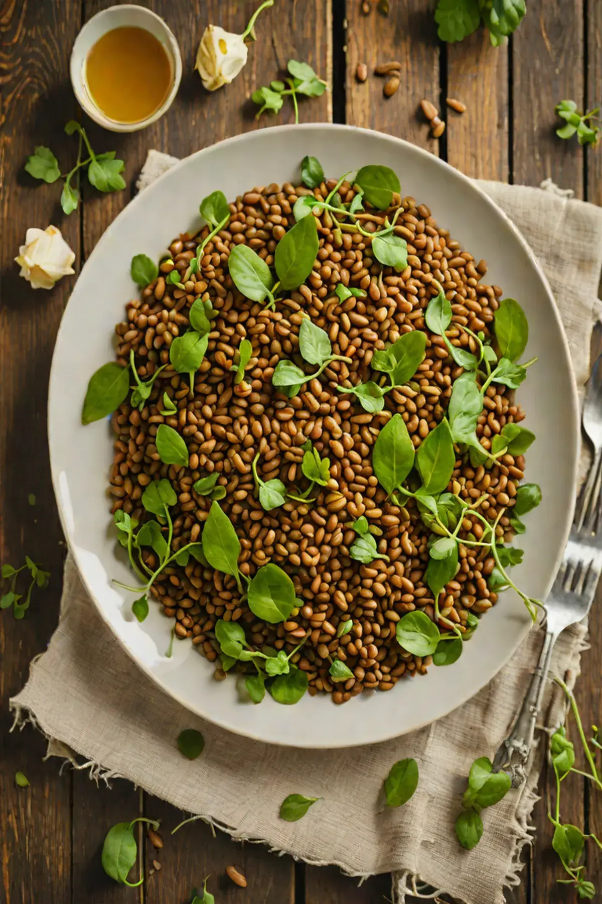 Roasted Lentils with Watercress