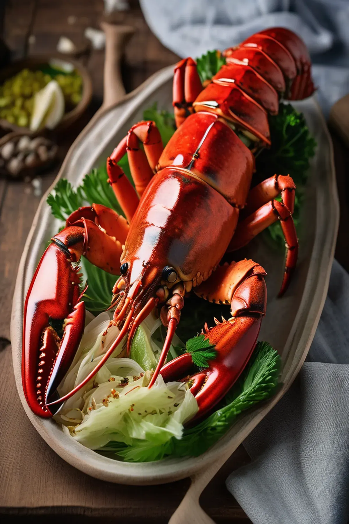Roasted Lobster with Cabbage
