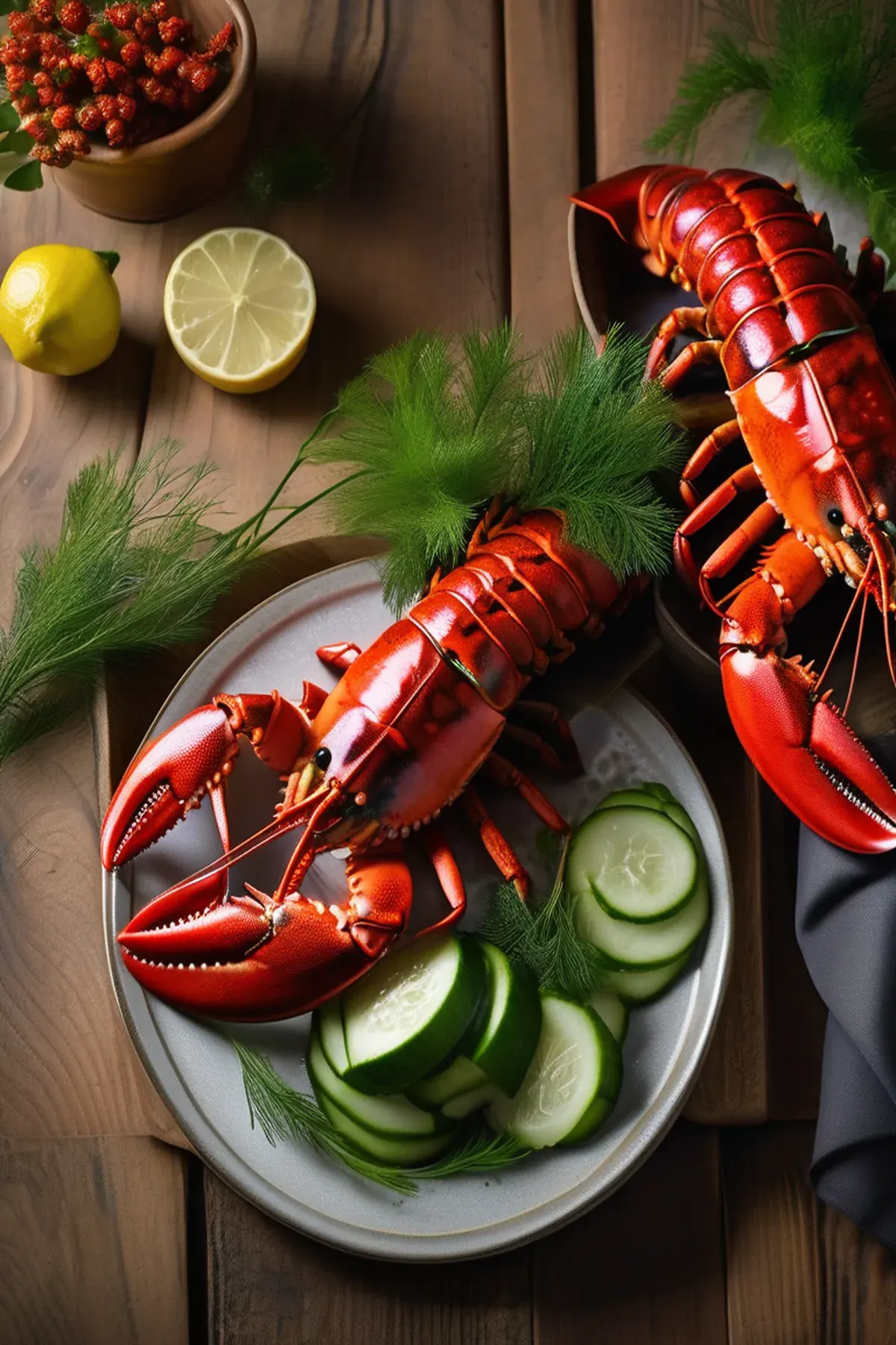 Roasted Lobster with Cucumber