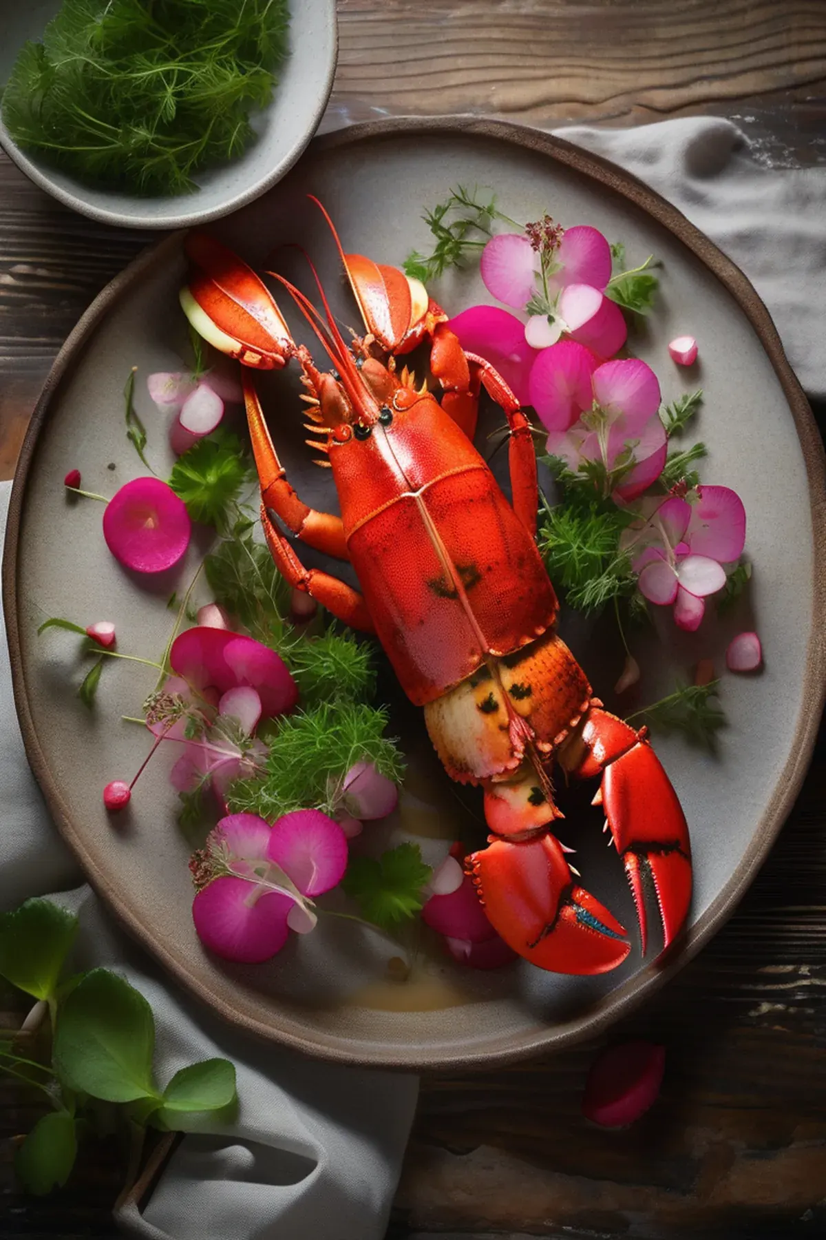 Roasted Lobster with Radish and Brown Butter Emulsion