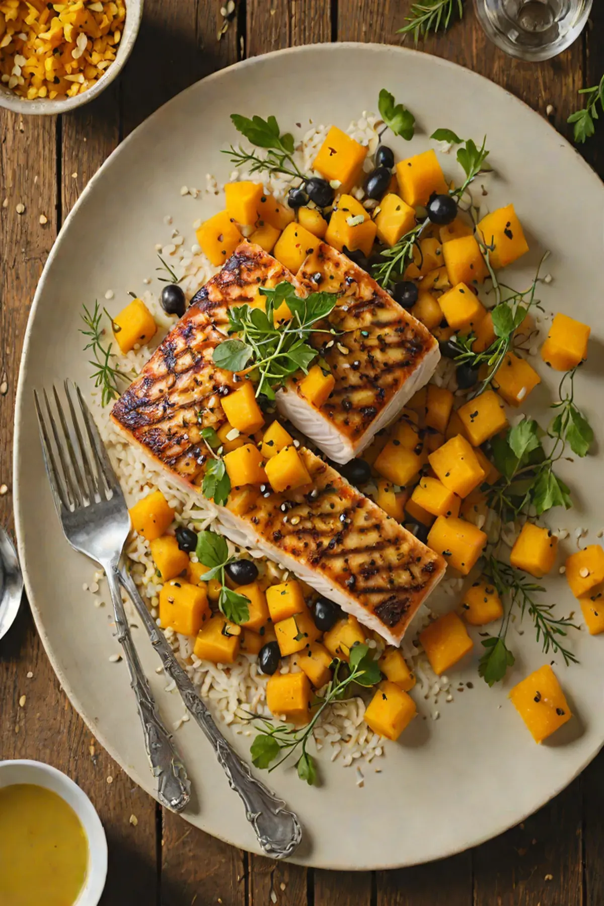 Roasted Mahi Mahi with Butternut Squash