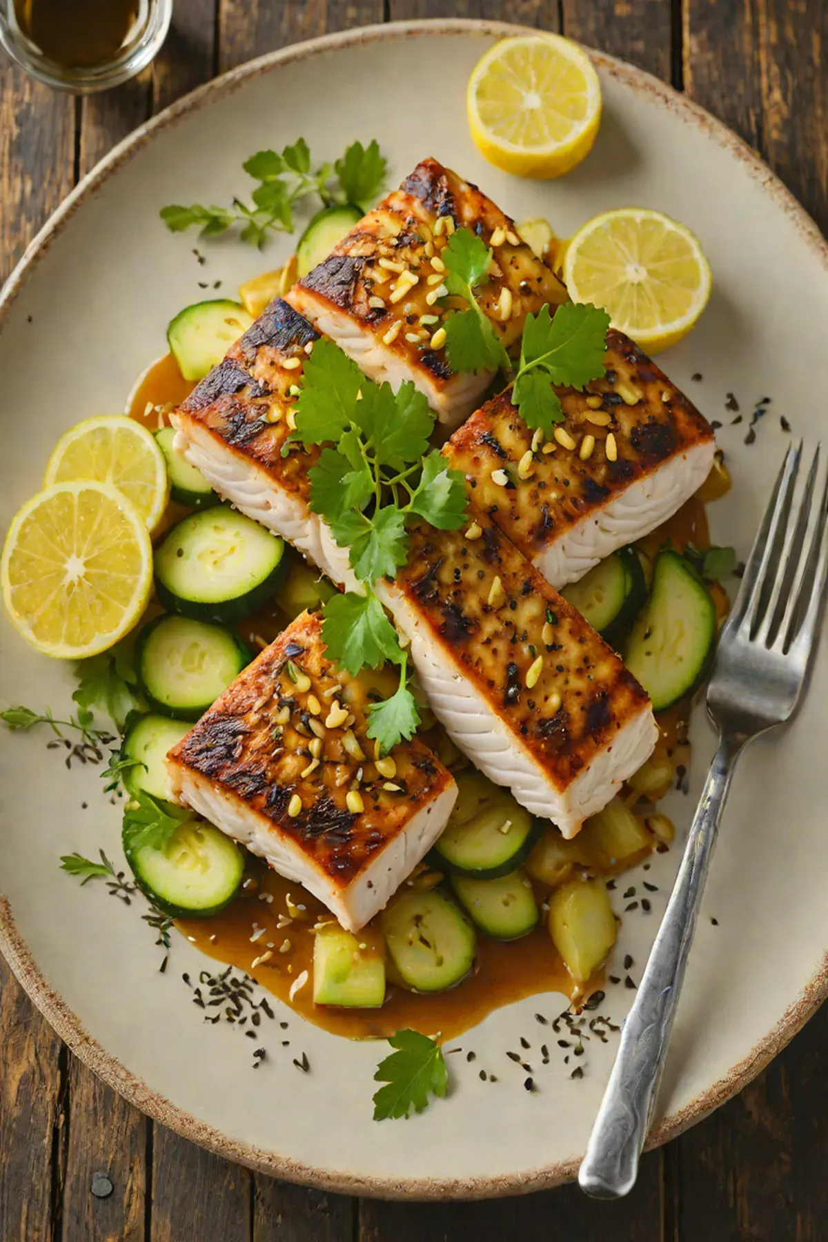 Roasted Mahi Mahi with Courgette