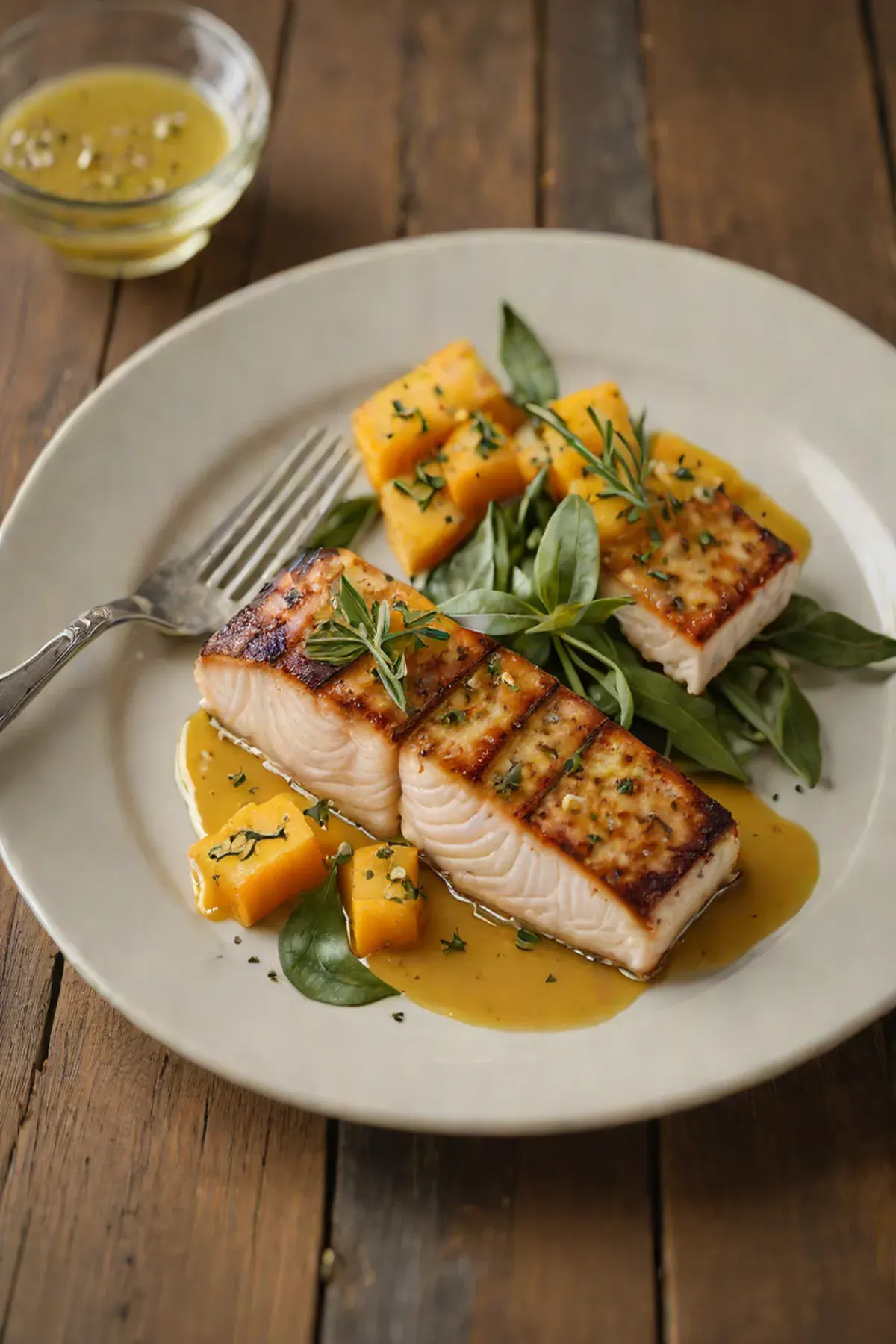 Roasted Mahi Mahi with Pumpkin and Sage Brown Butter
