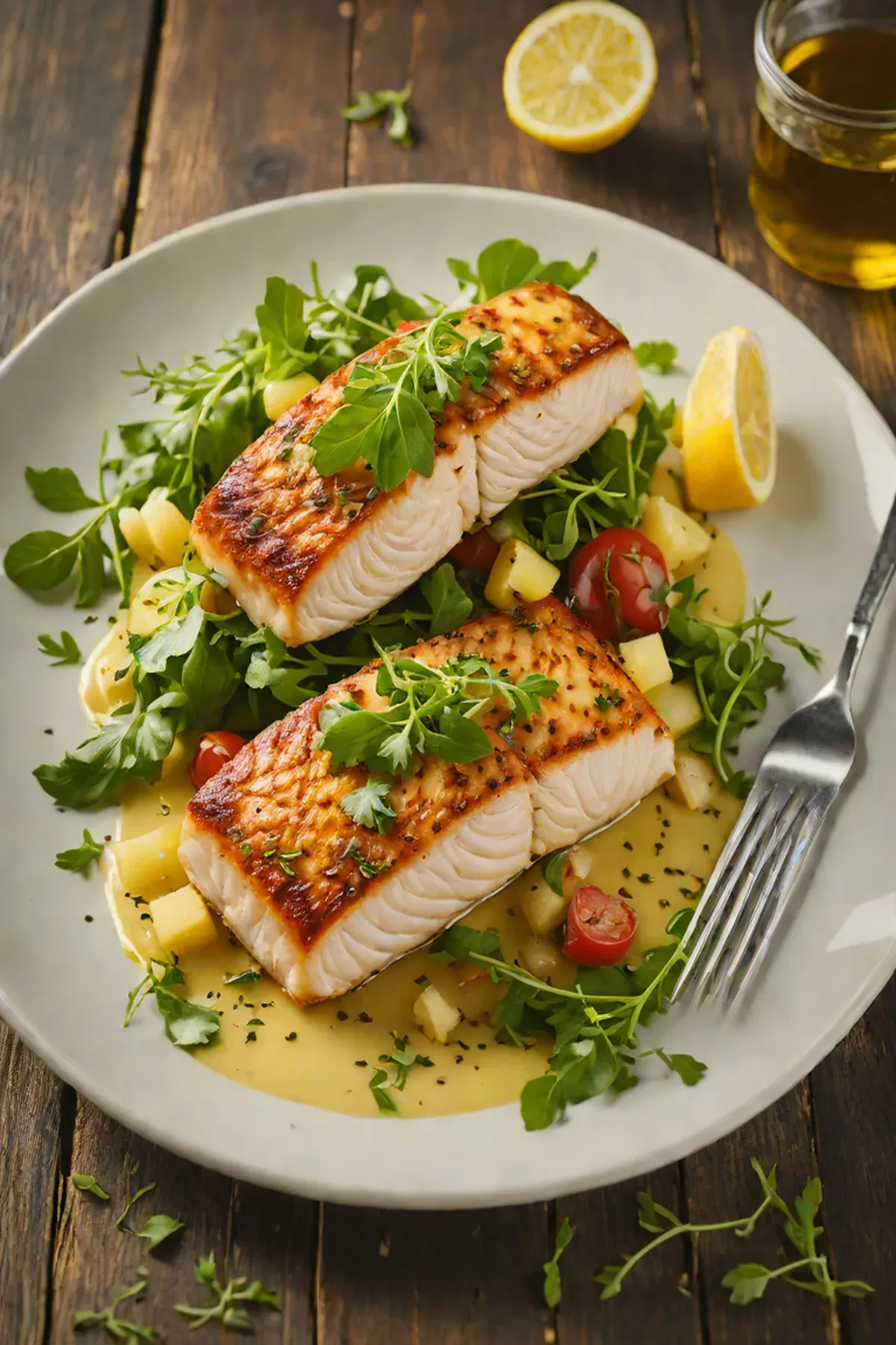 Roasted Mahi Mahi with Rocket