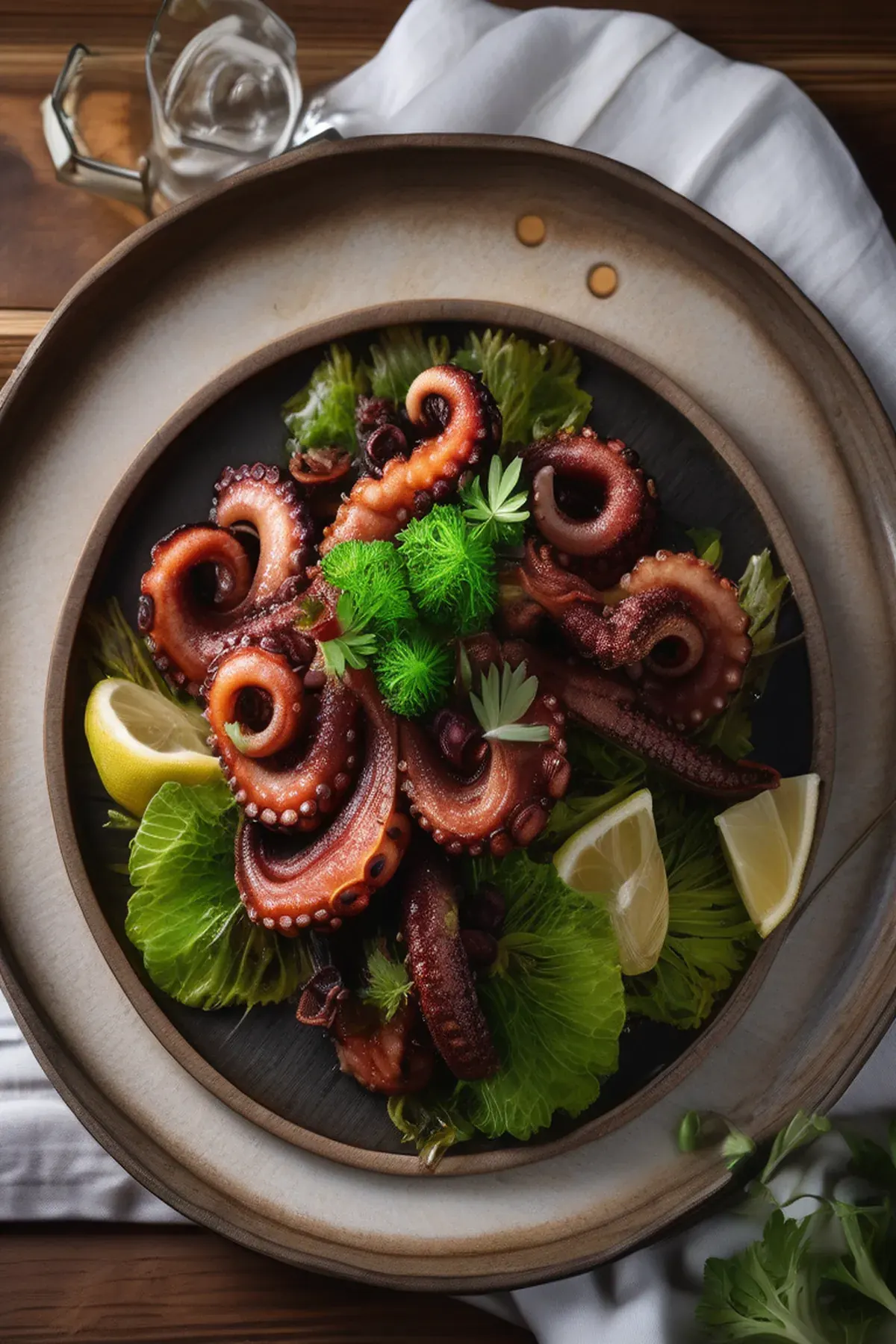 Roasted Octopus with Cabbage