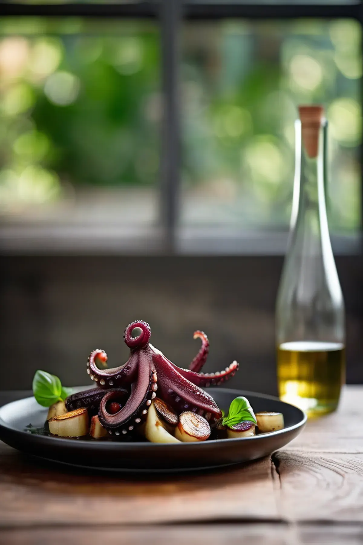 Roasted Octopus with Caramelized Turnip and Herb Oil