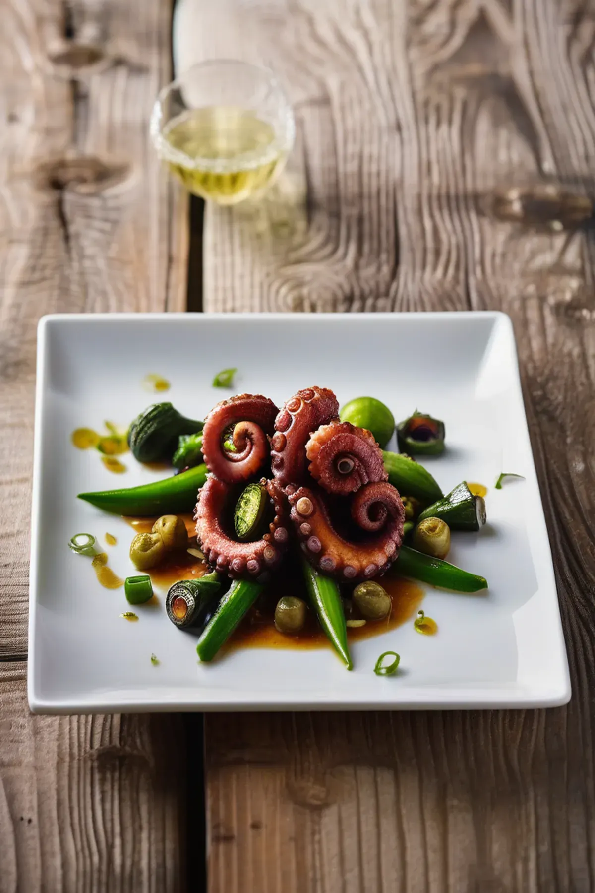 Roasted Octopus with Okra