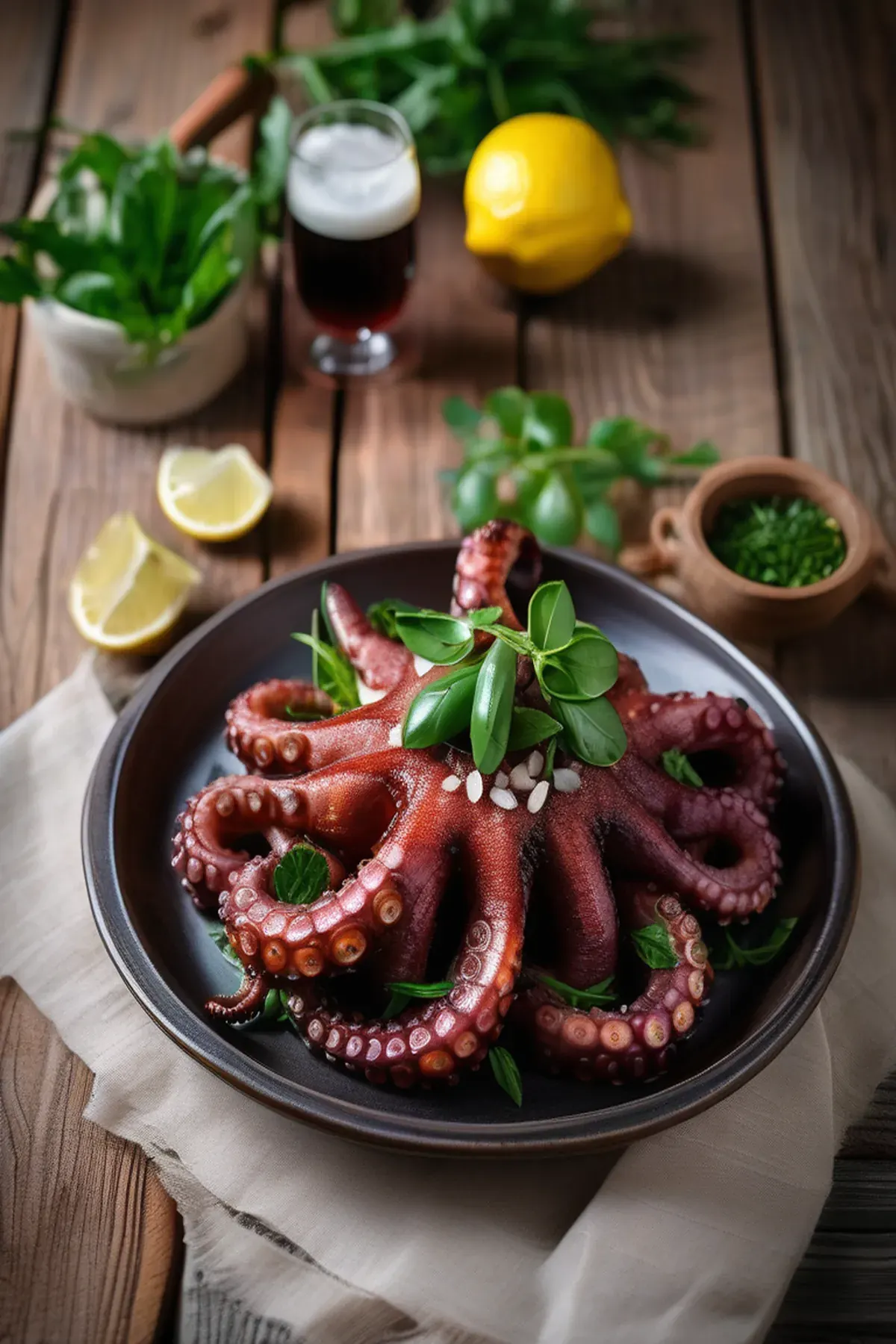 Roasted Octopus with Rocket