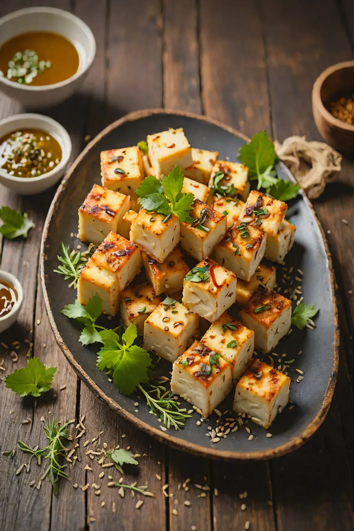 Roasted Paneer with Bamboo Shoot