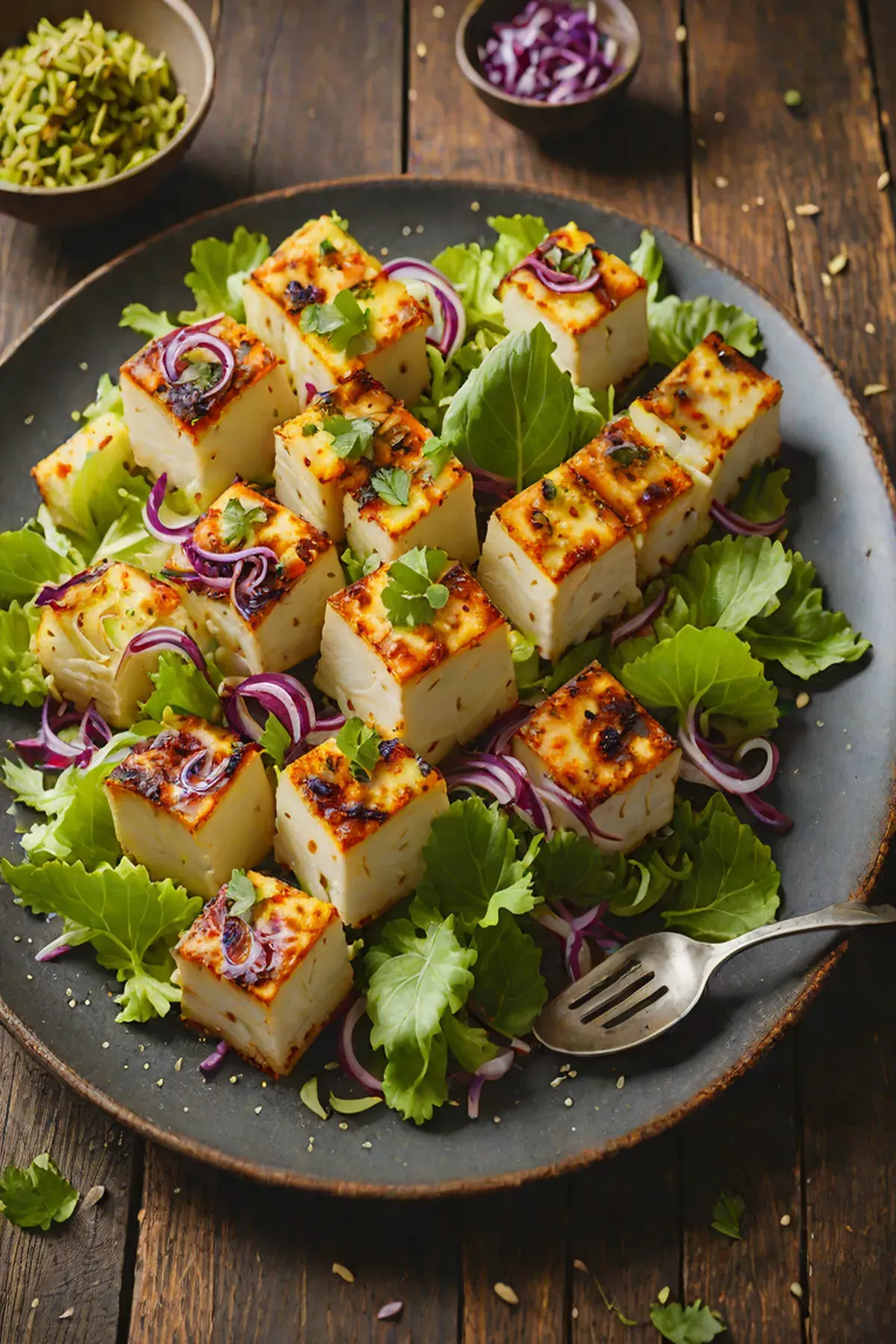 Roasted Paneer with Cabbage