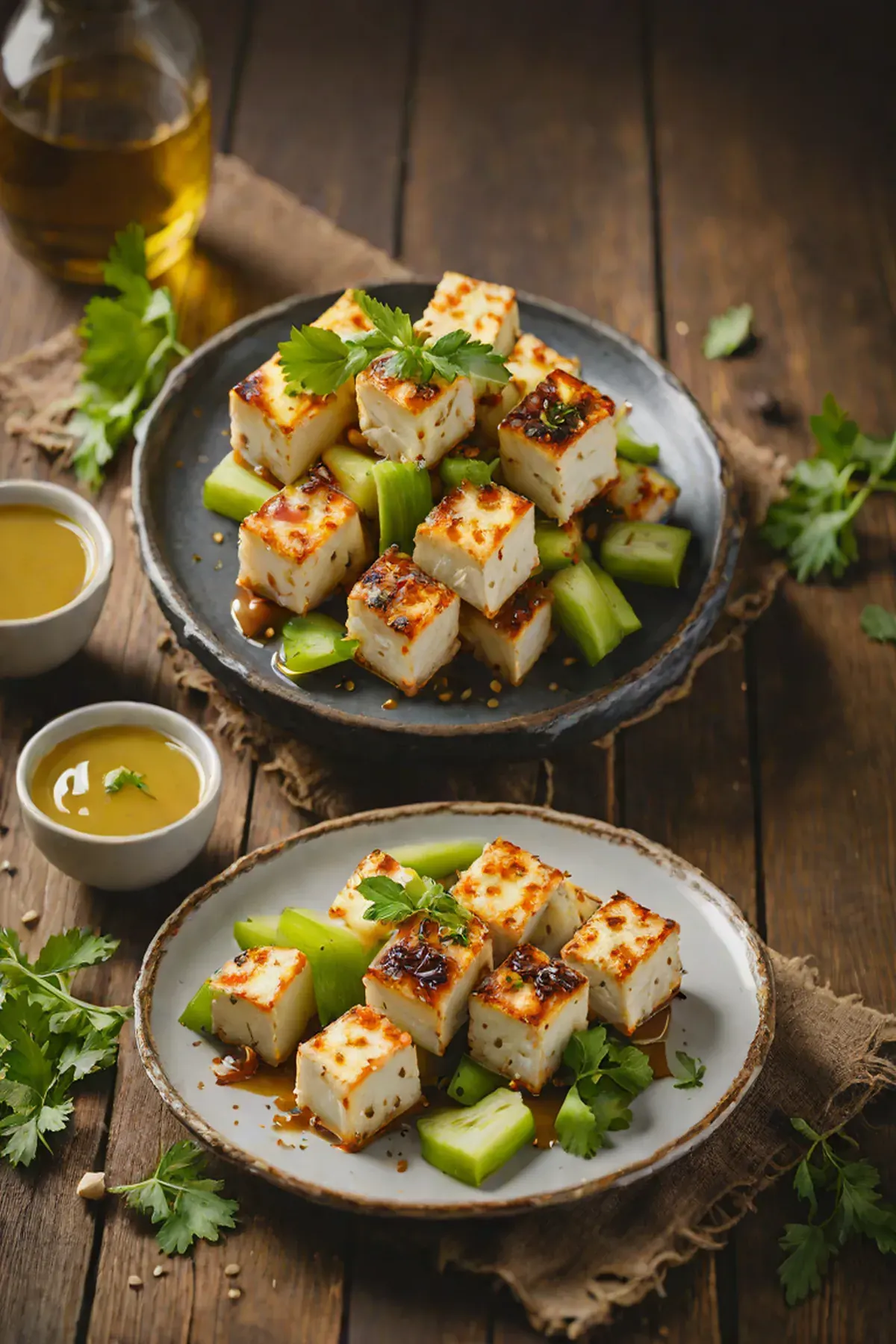Roasted Paneer with Celery
