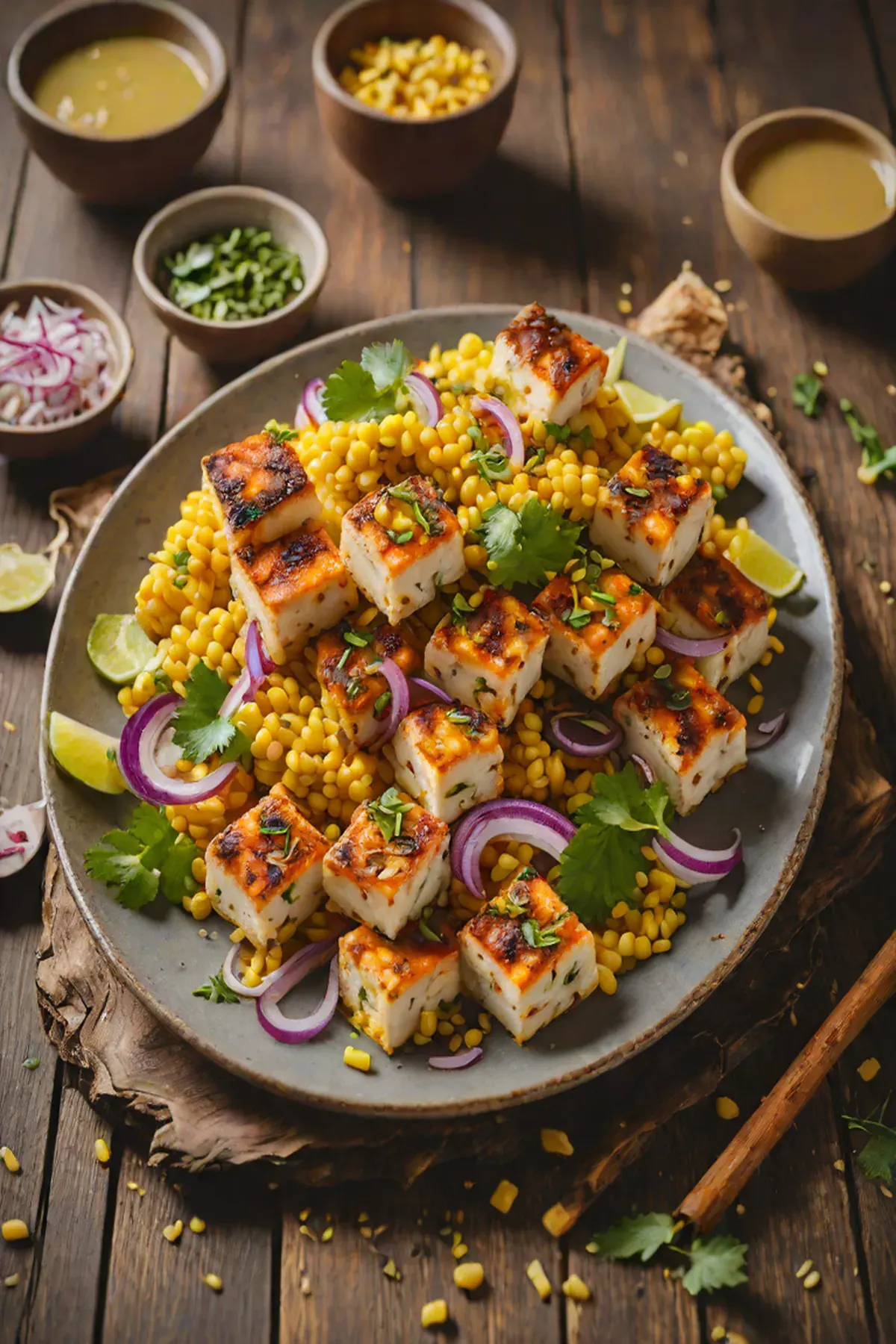 Roasted Paneer with Corn