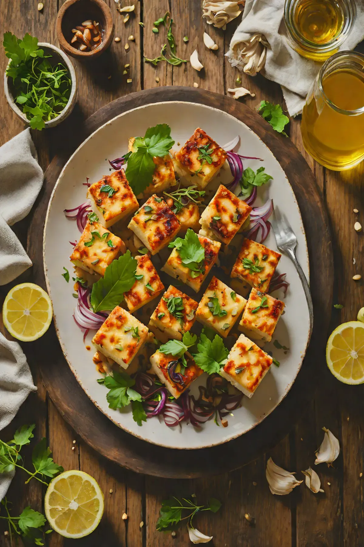 Roasted Paneer with Garlic