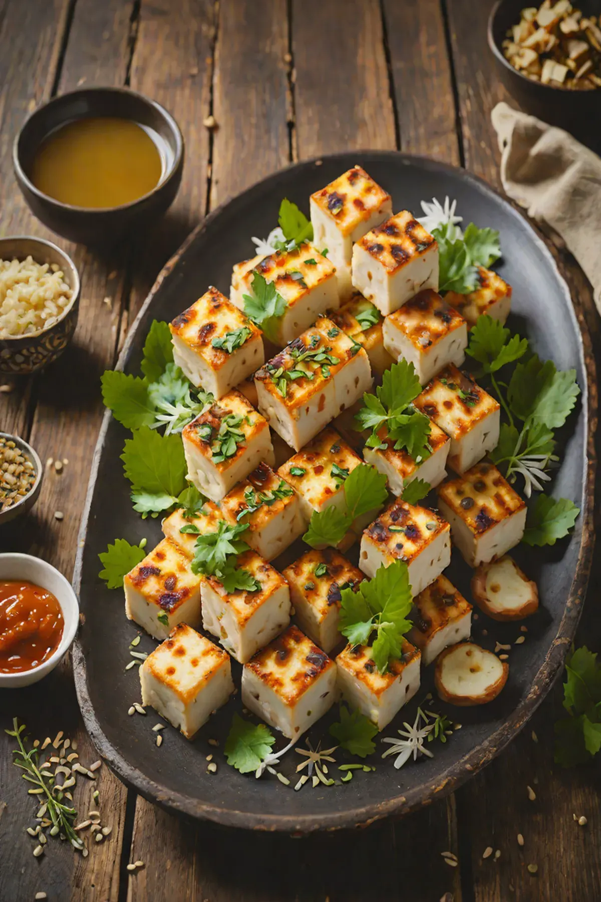 Roasted Paneer with Lotus Root