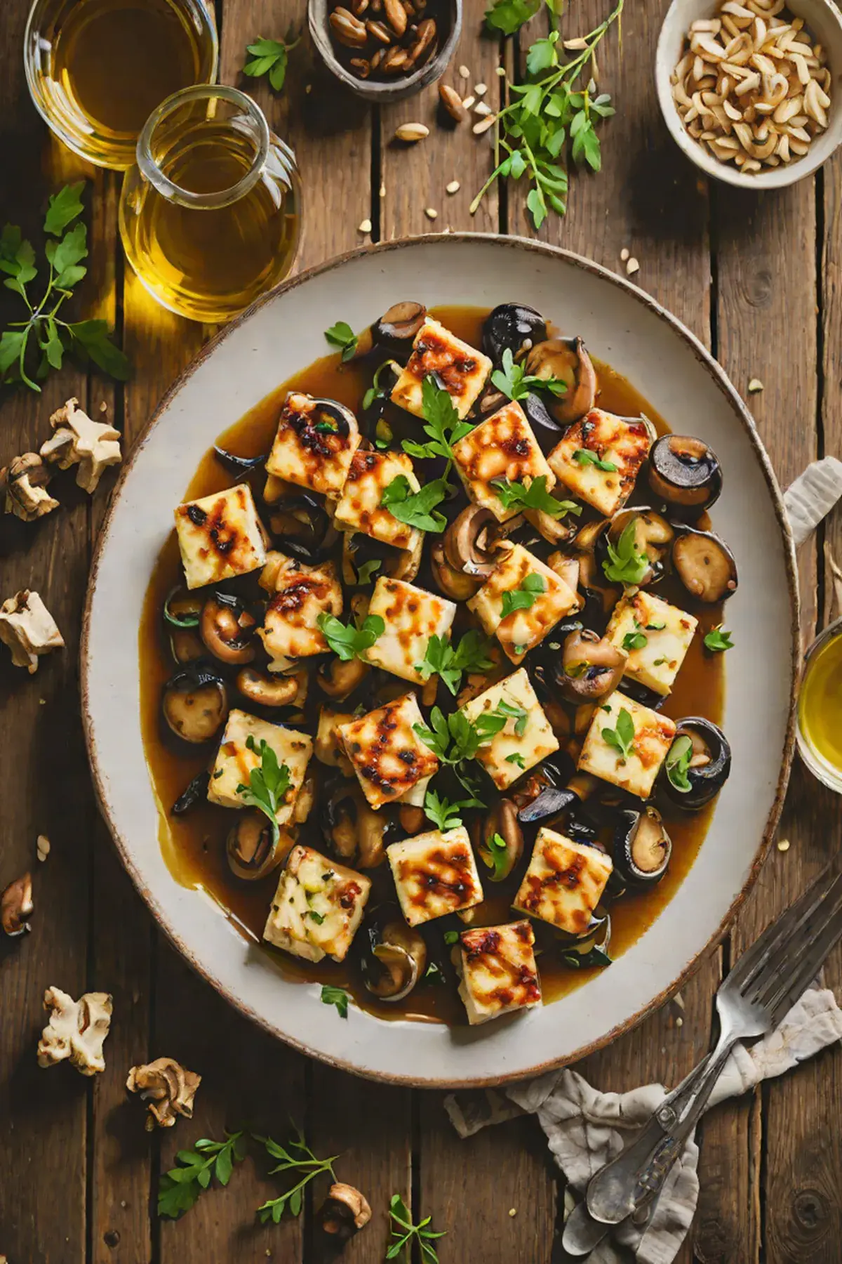Roasted Paneer with Mushroom