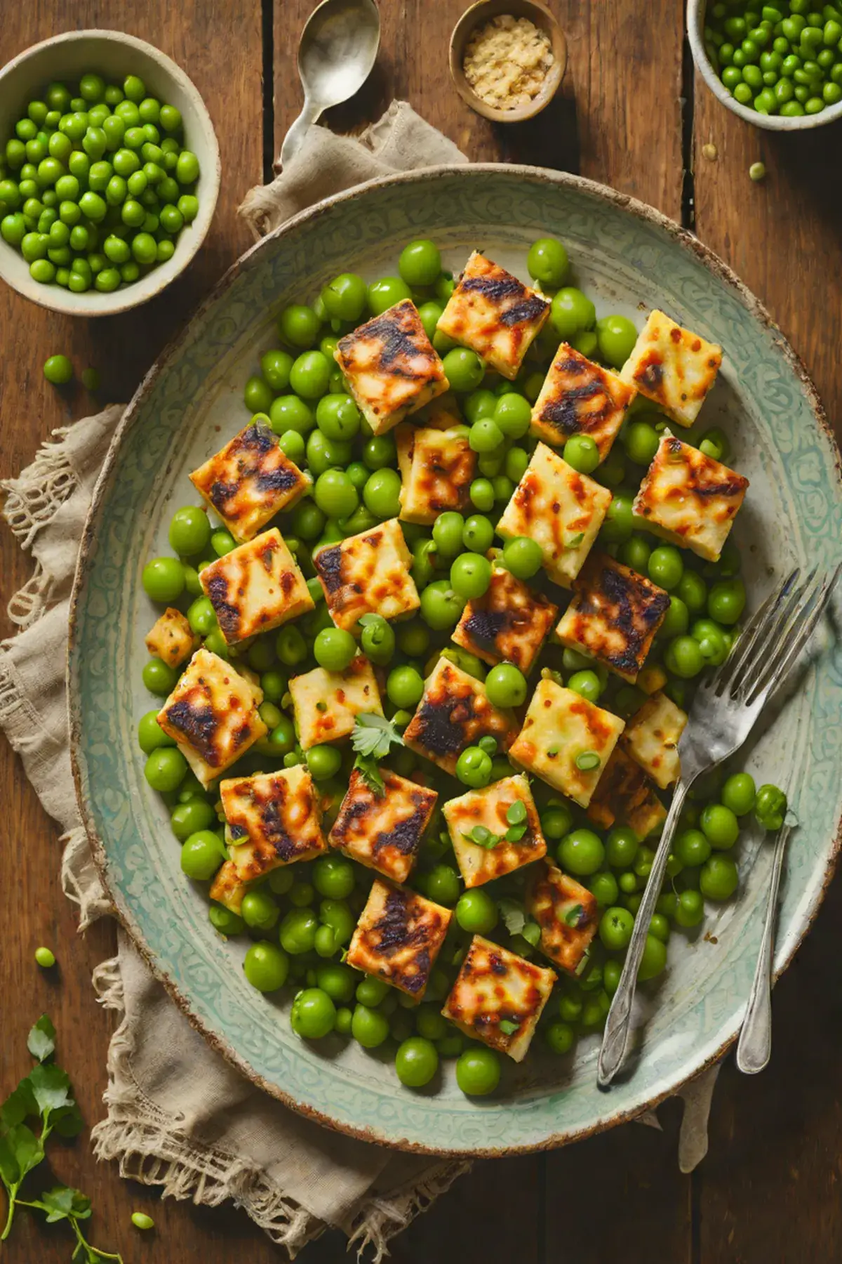 Roasted Paneer with Pea