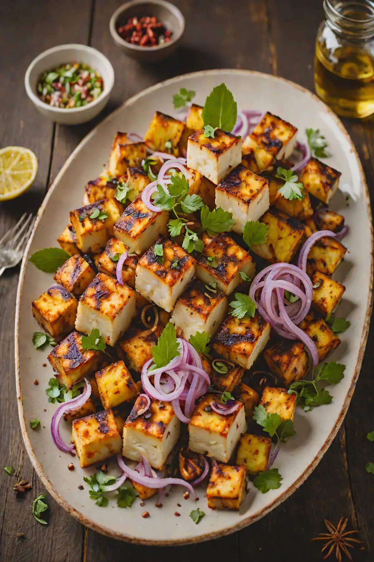 Roasted Paneer with Plantain