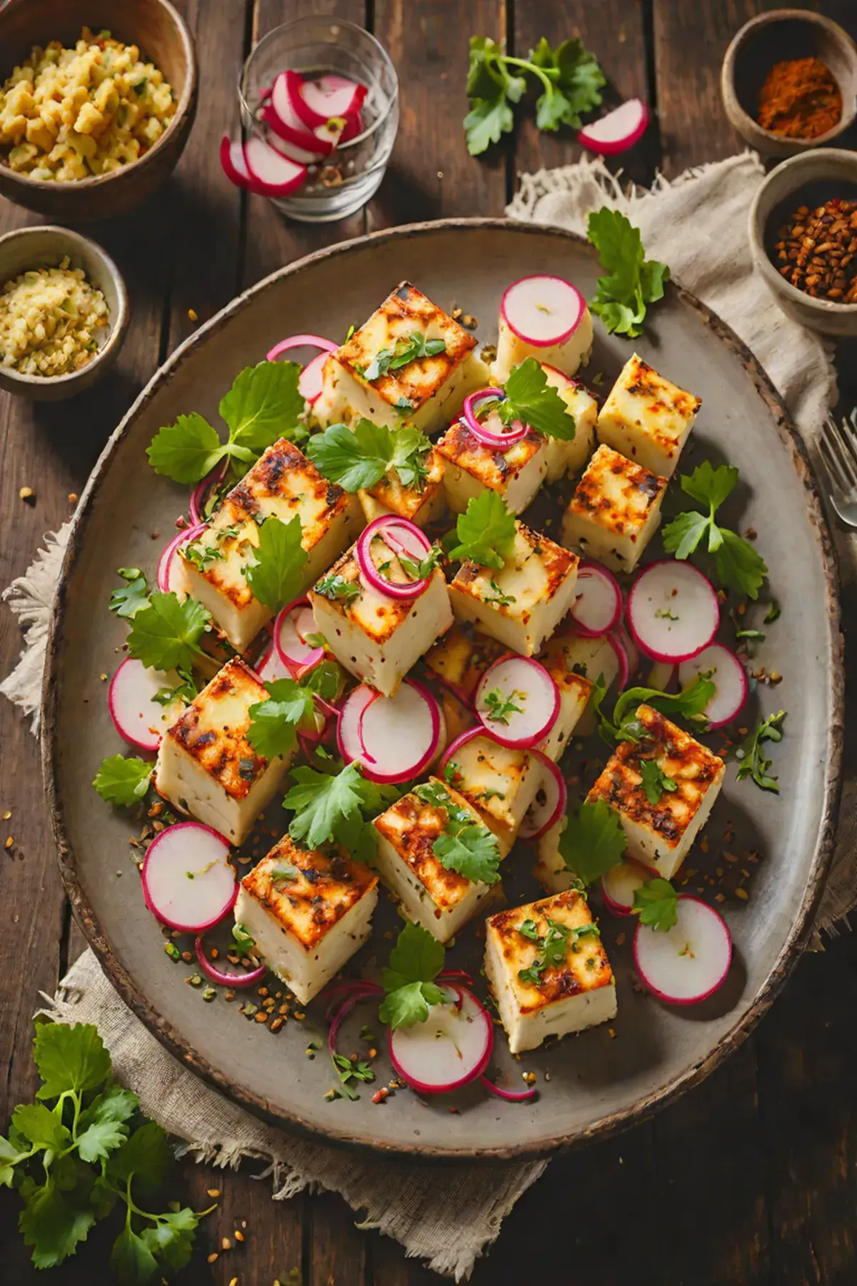 Roasted Paneer with Radish