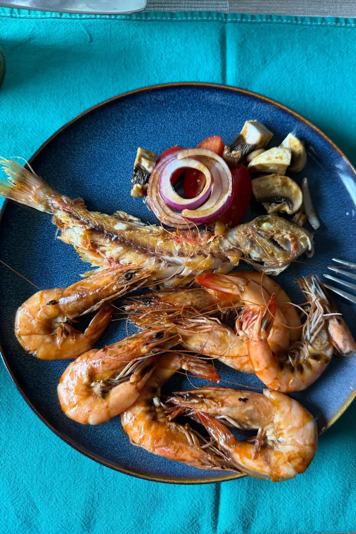 Roasted Prawns with Courgette