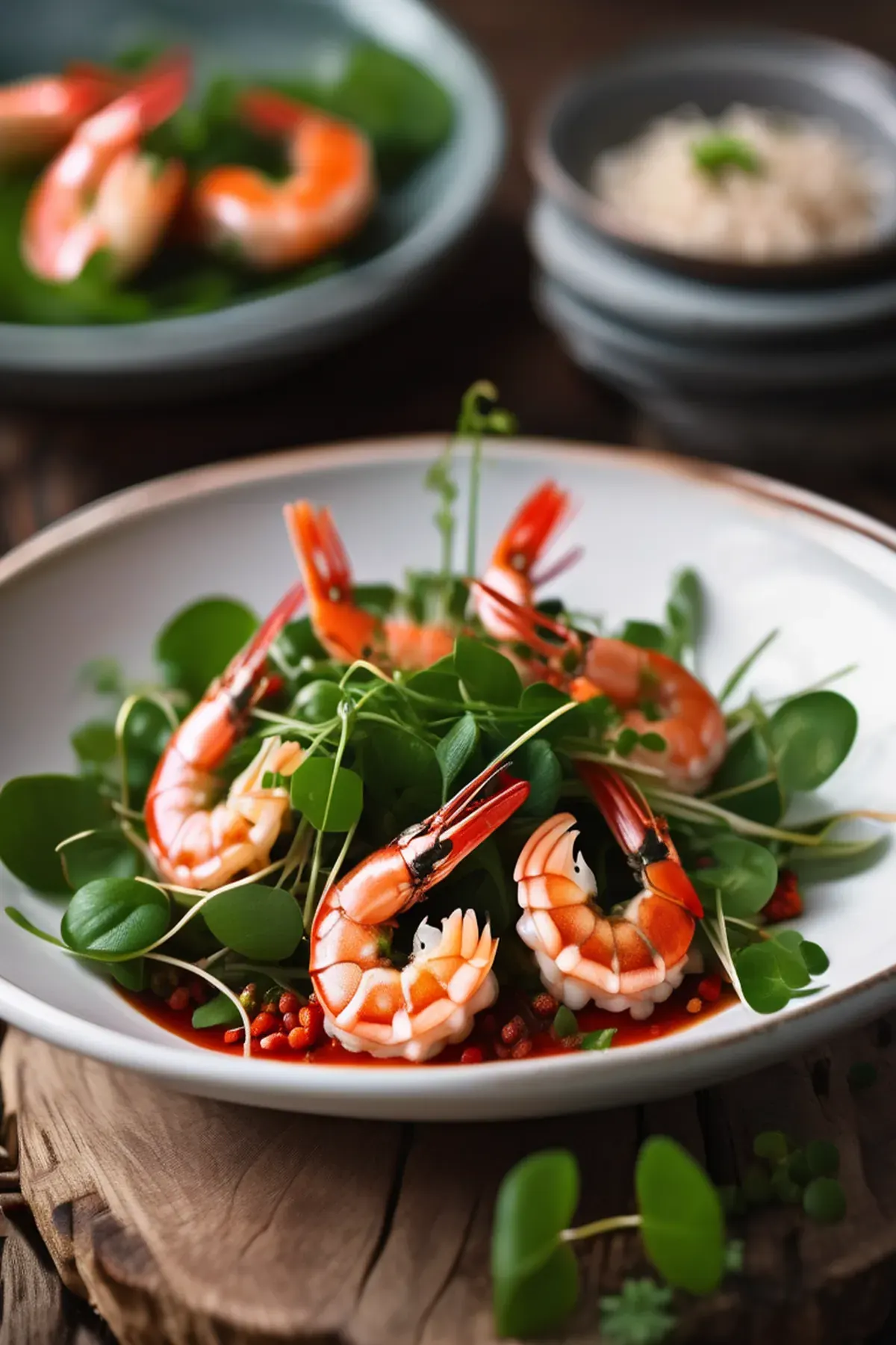 Roasted Prawns with Watercress