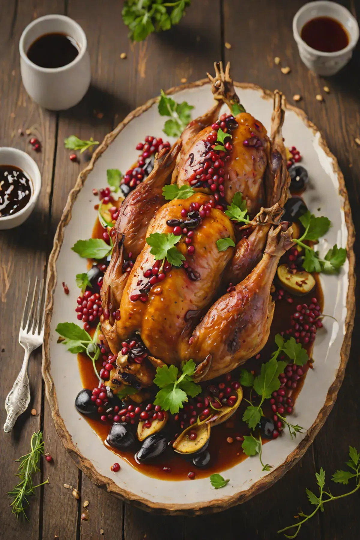 Roasted Quail with Aubergine