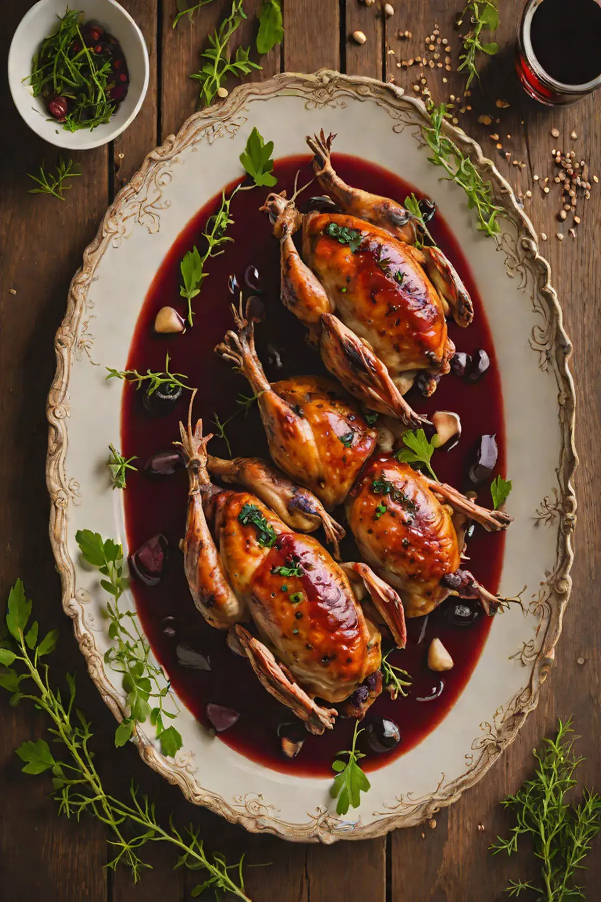 Roasted Quail with Beetroot