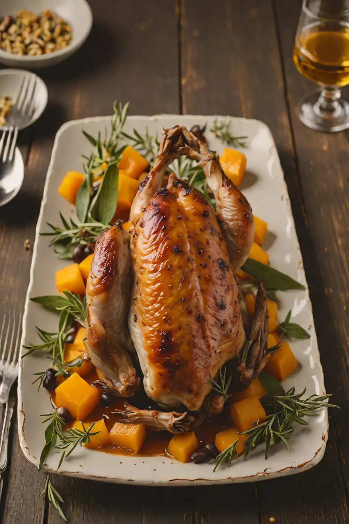 Roasted Quail with Butternut Squash