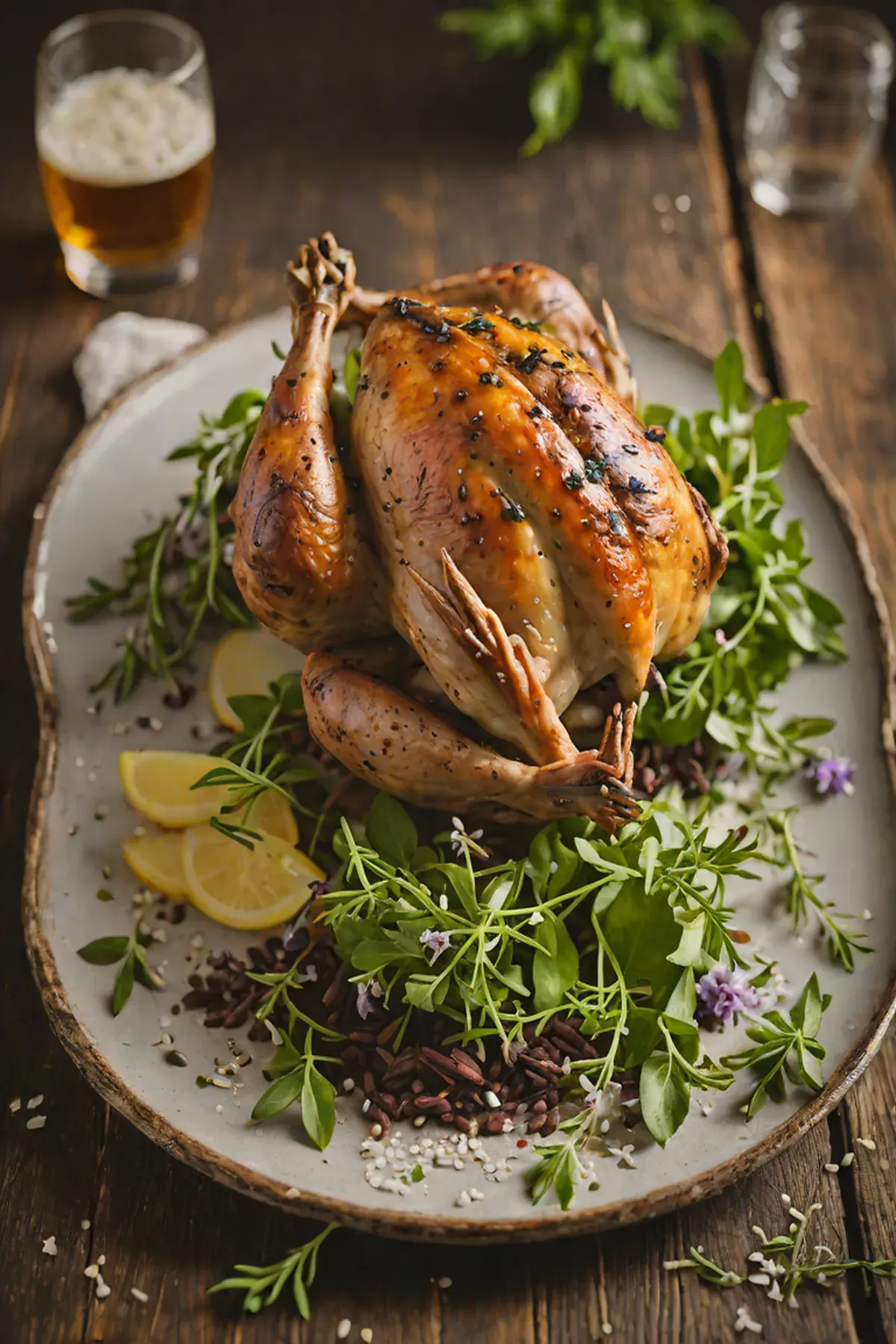 Roasted Quail with Rocket