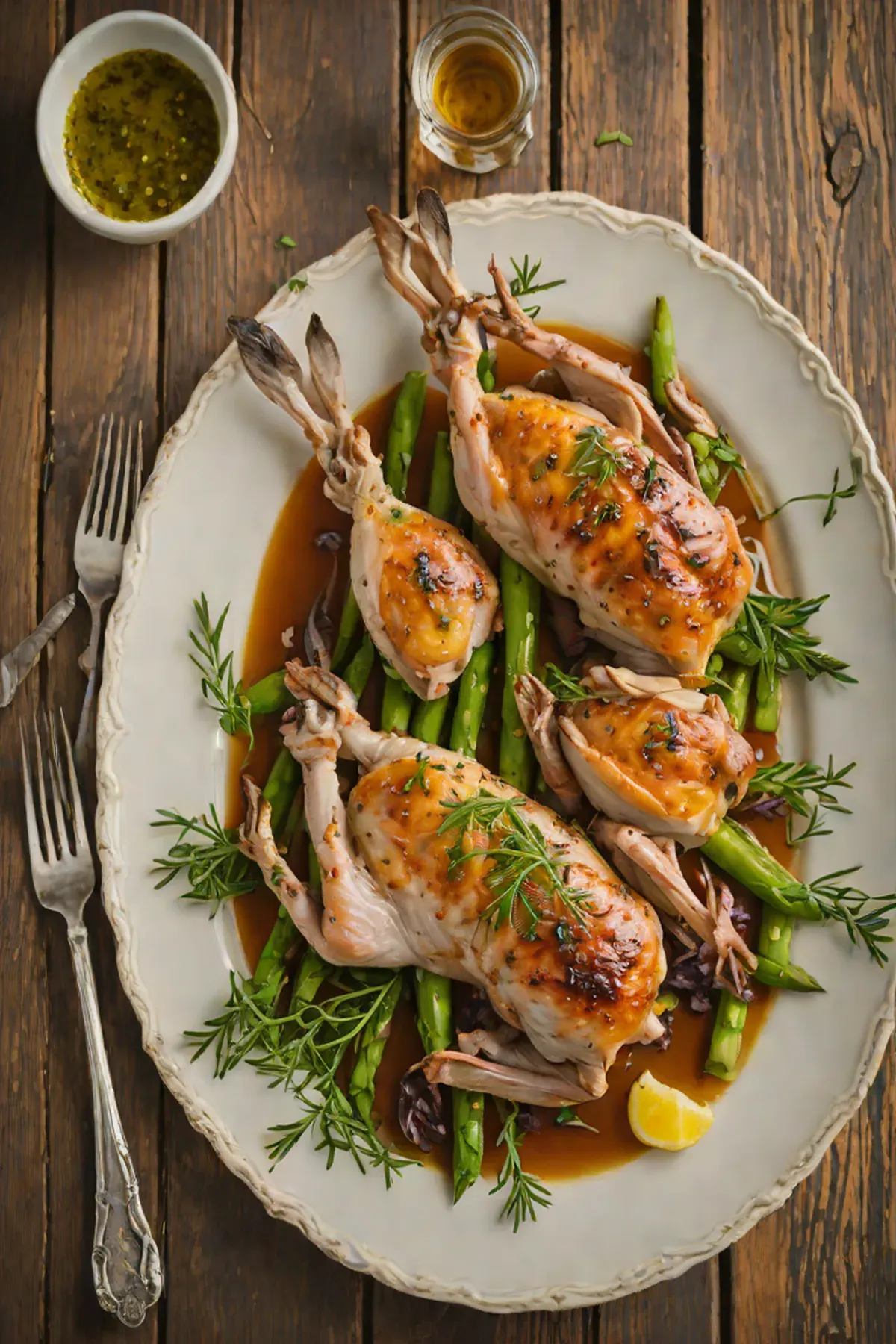 Roasted Rabbit with Asparagus