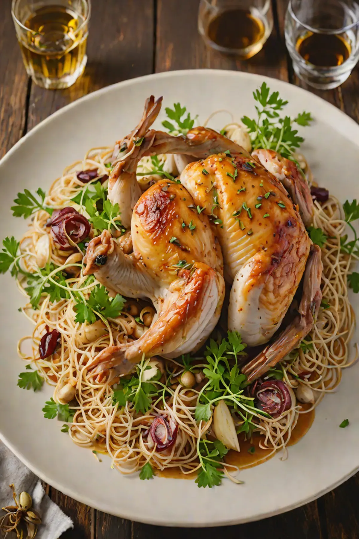 Roasted Rabbit with Bean Sprout