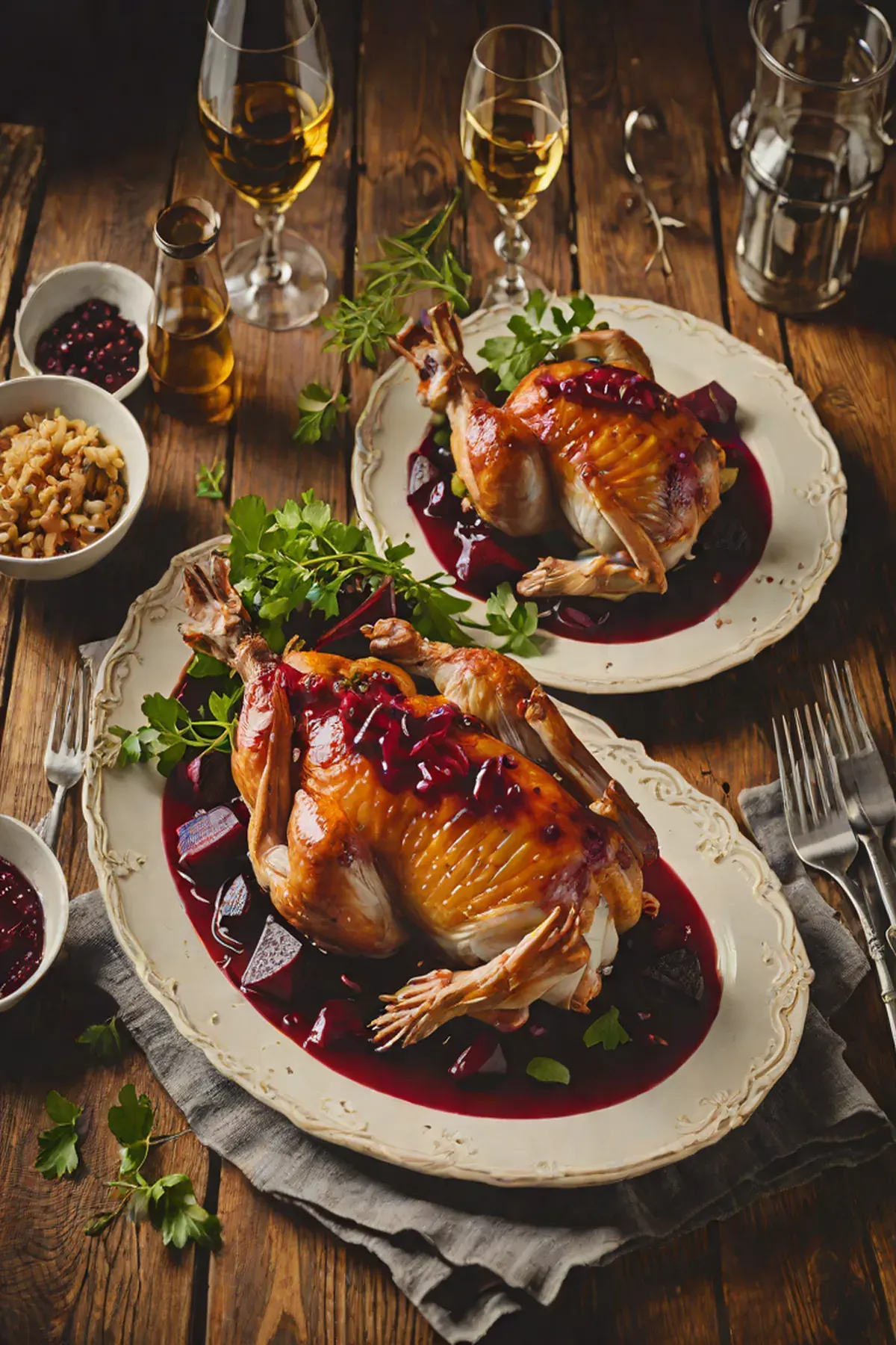 Roasted Rabbit with Beetroot