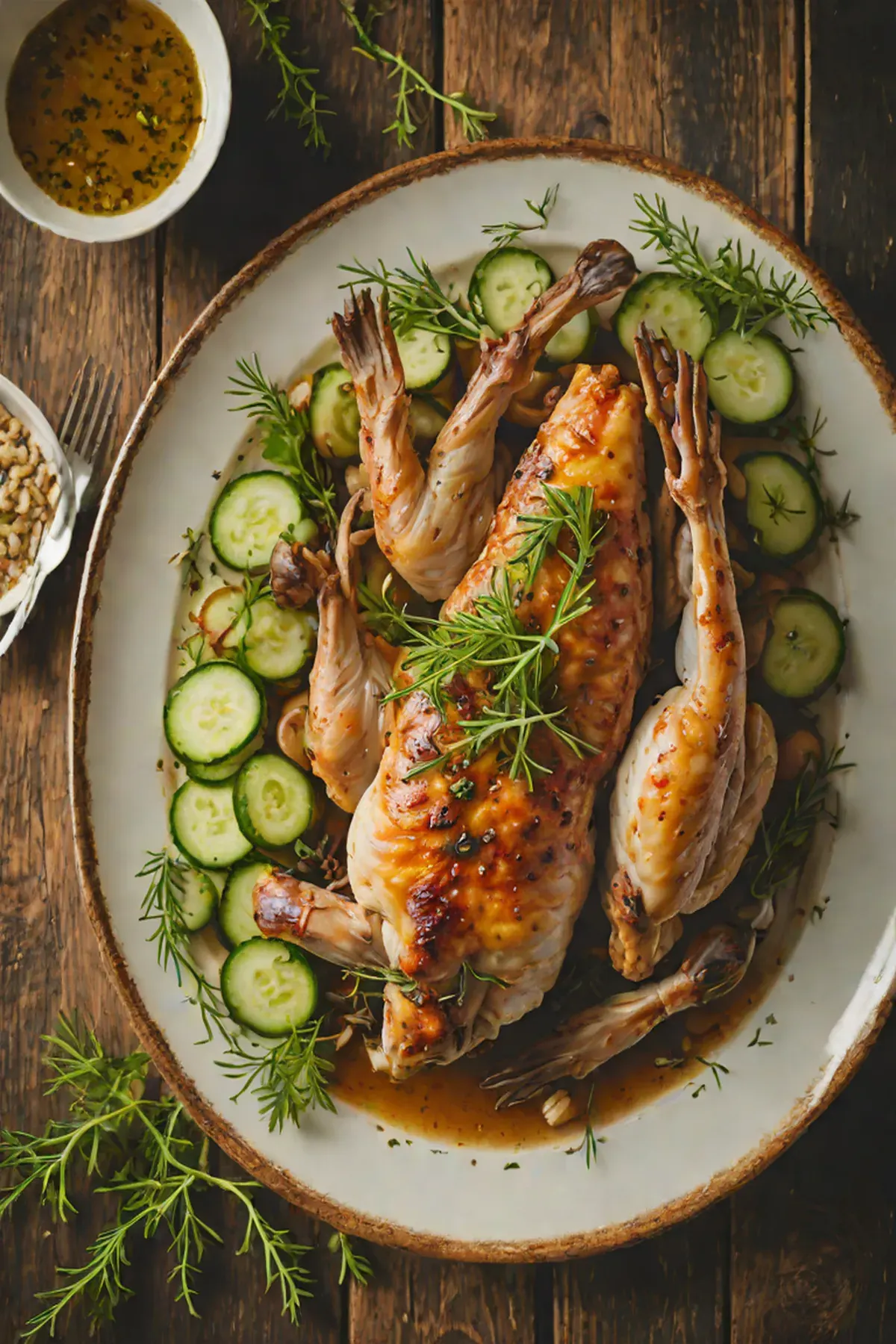 Roasted Rabbit with Cucumber